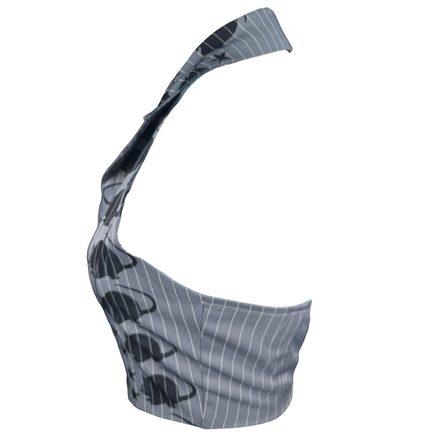 PUNK RAT GRAY STRIPED VEST - XS