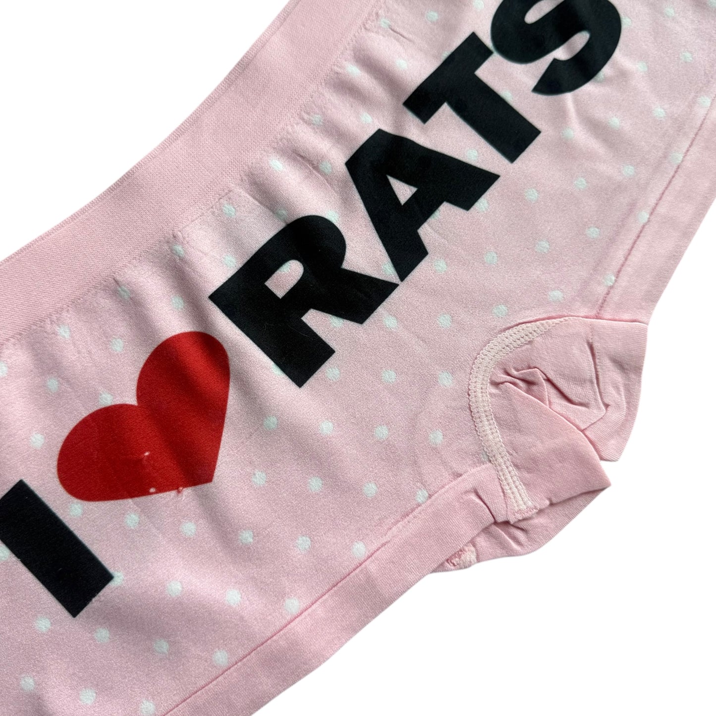I LOVE RATS LIGHT PINK POLKA DOT BOY SHORT UNDIES - M