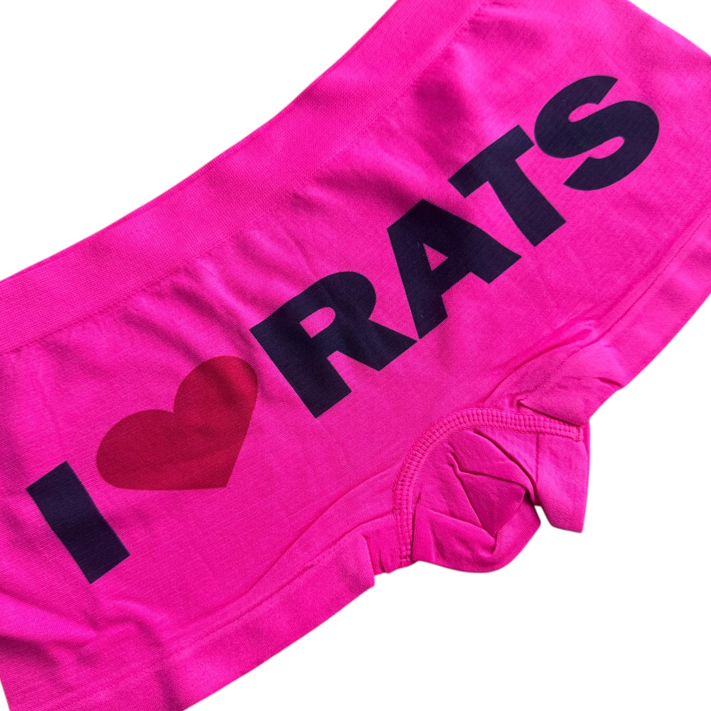 I LOVE RATS HOT PINK BOY SHORT UNDIES - M