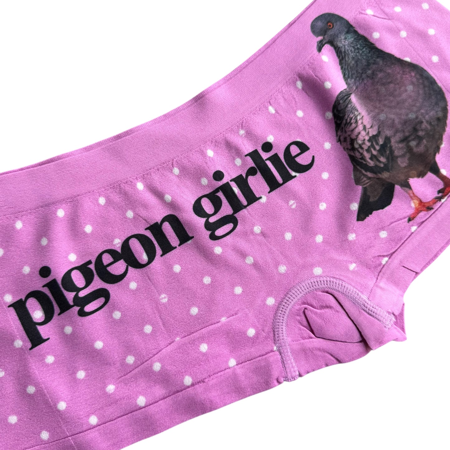 PIGEON GIRLIE PINK POLKA DOT BOY SHORT UNDIES - M