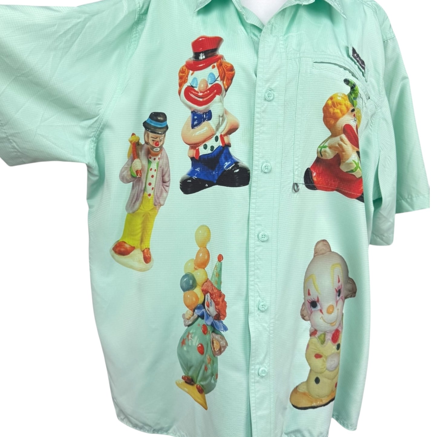 FUNNY SEAFOAM GREEN BUTTON UP - 2XL