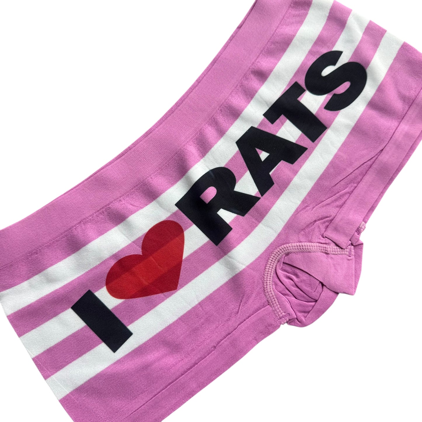 I LOVE RATS PINK STRIPED BOY SHORT UNDIES - M