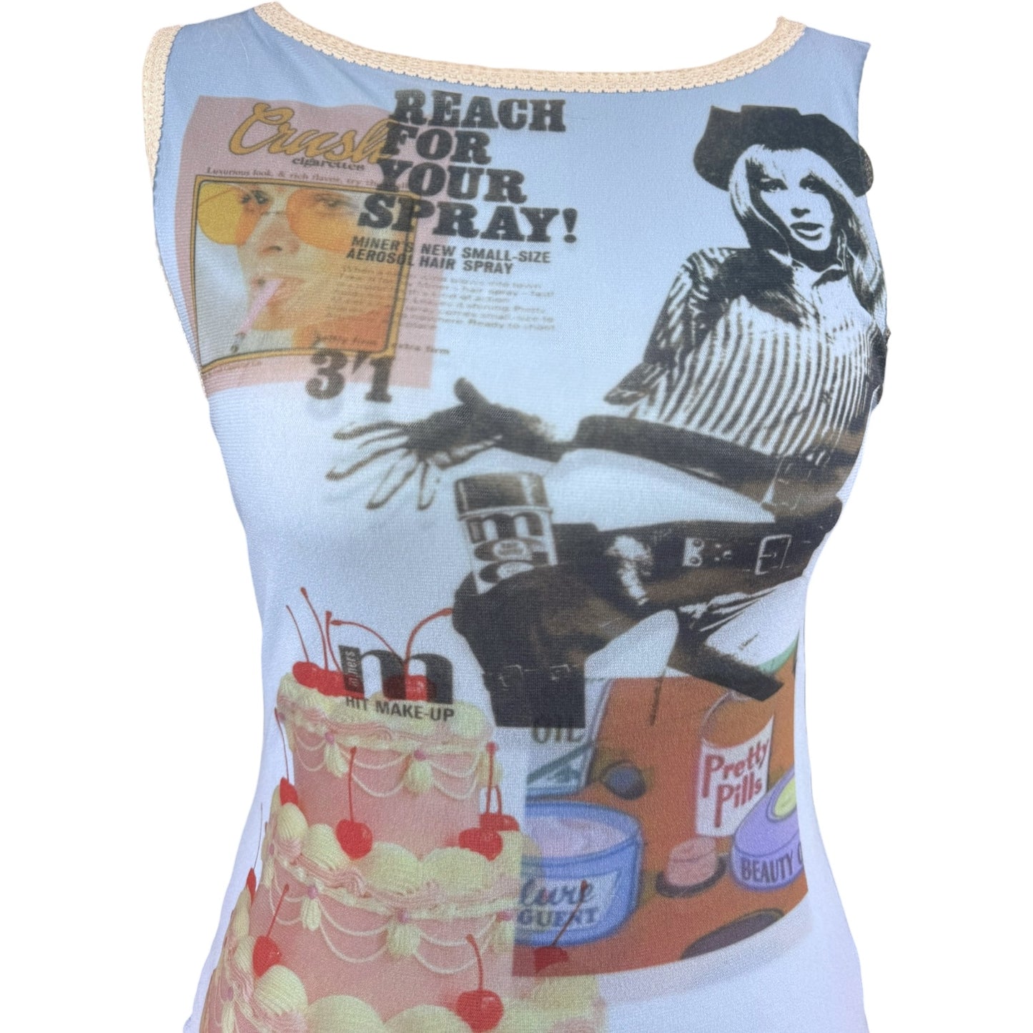 PRETTY PILLS BLUE TANK TOP - XS/S