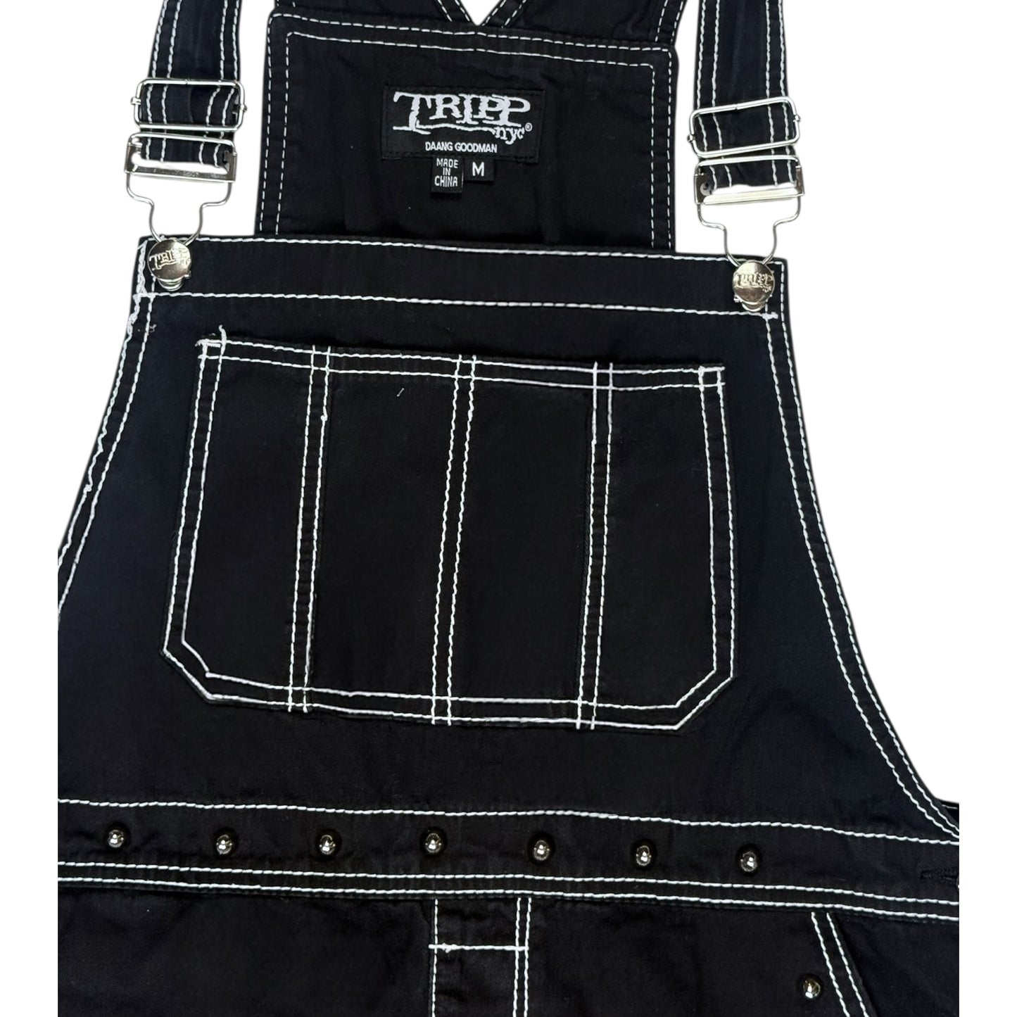 VINTAGE BLACK TRIPP NYC SHORTALLS l M