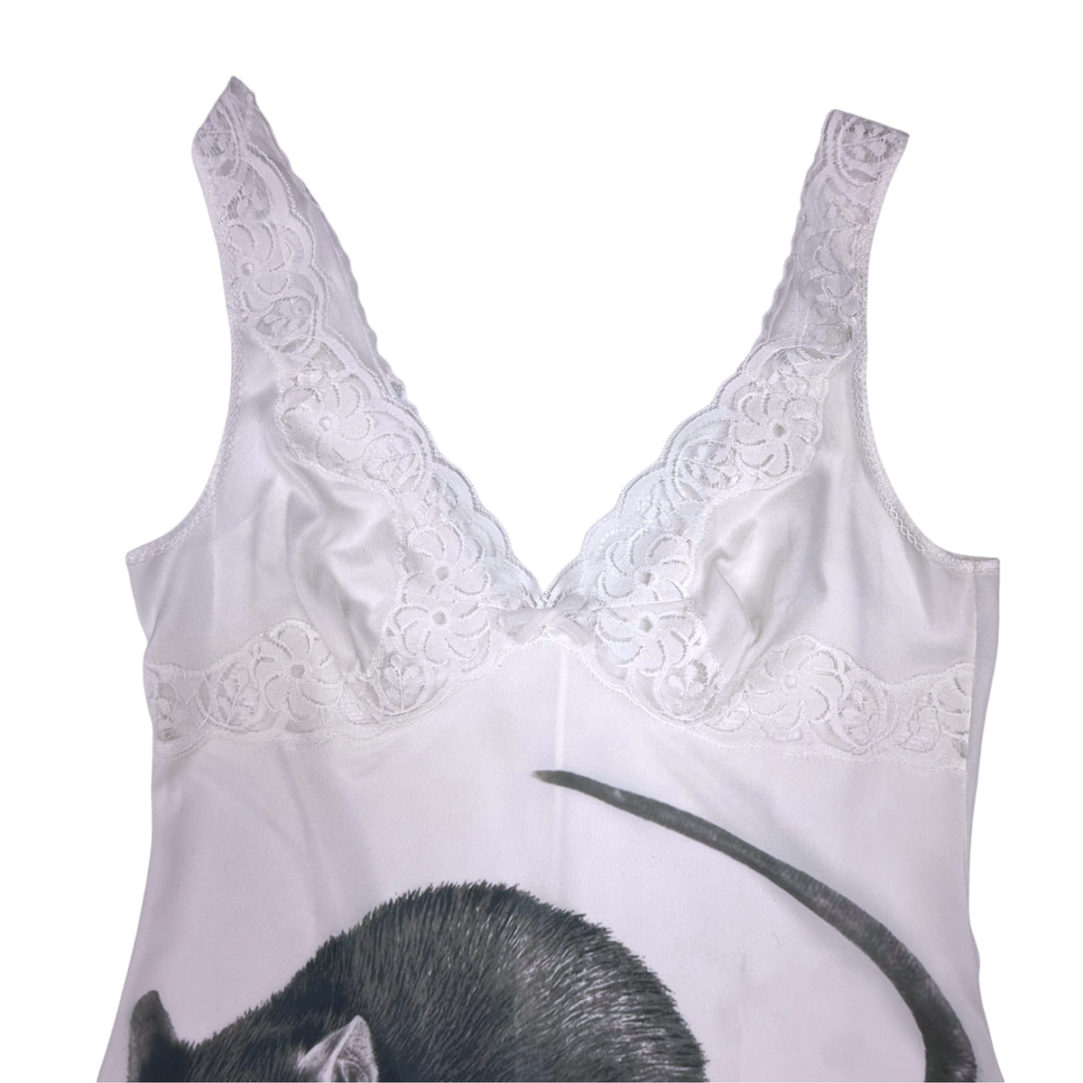 BIG BLACK RAT 2 WHITE DRESS - S