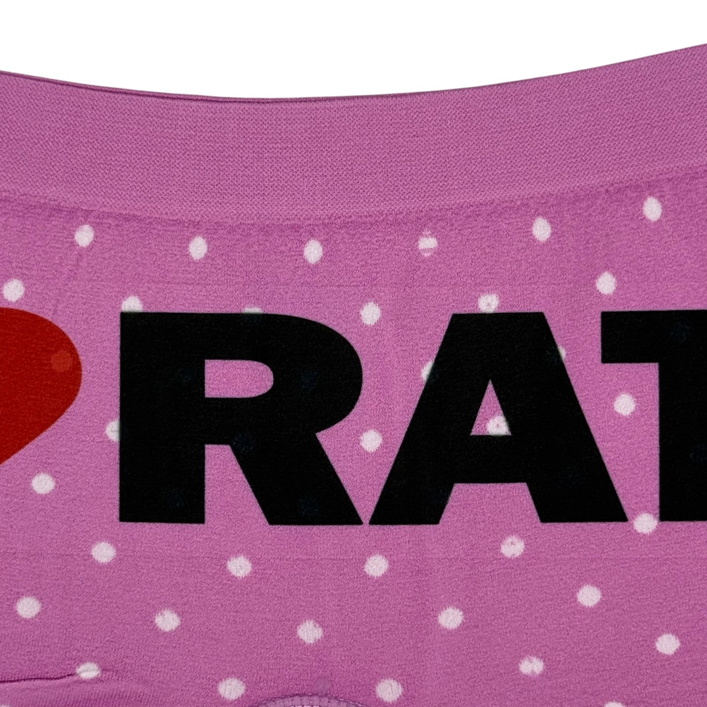 I LOVE RATS PINK POLKA DOT BOYSHORT UNDIES - M