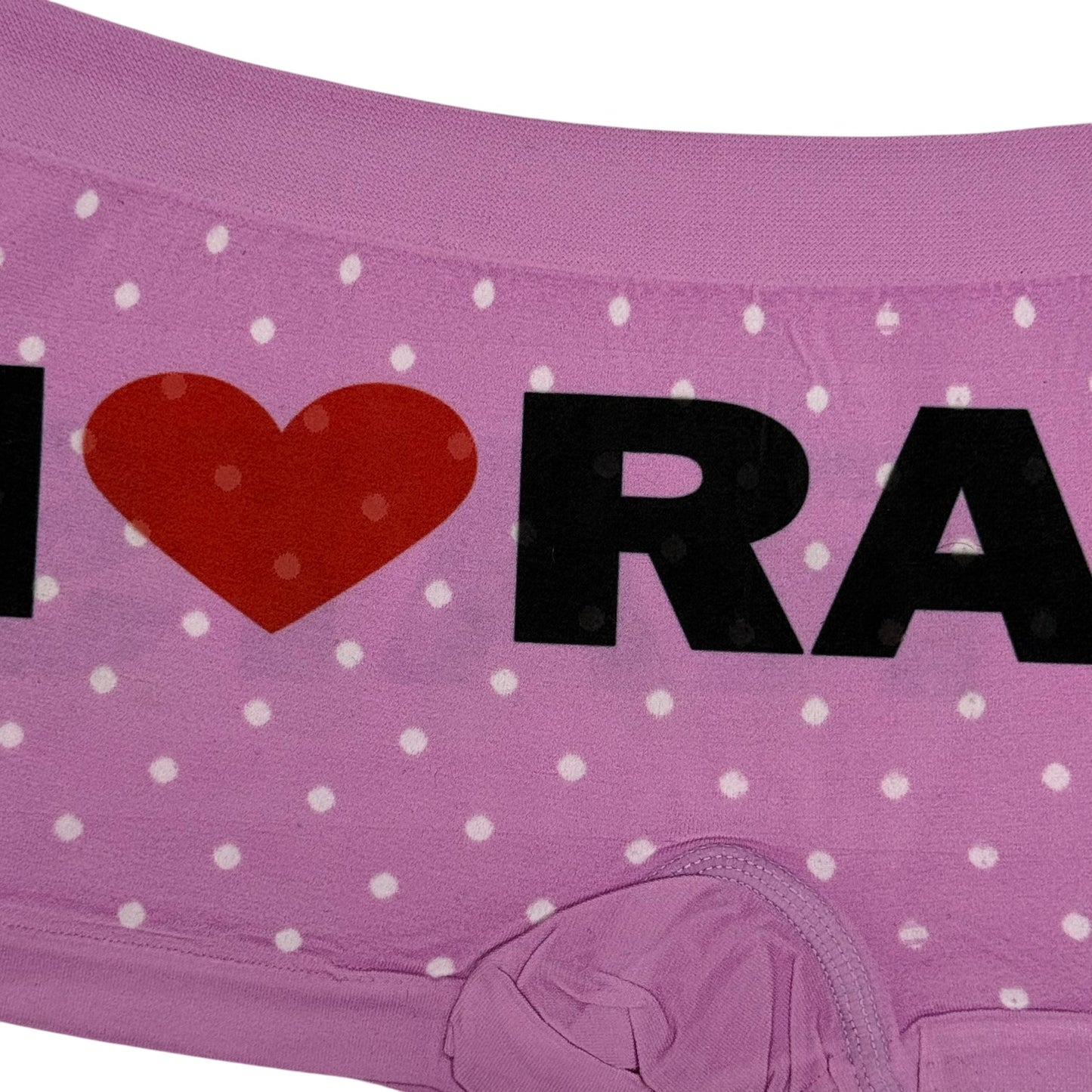 I LOVE RATS PINK POLKA DOT BOYSHORT UNDIES - M