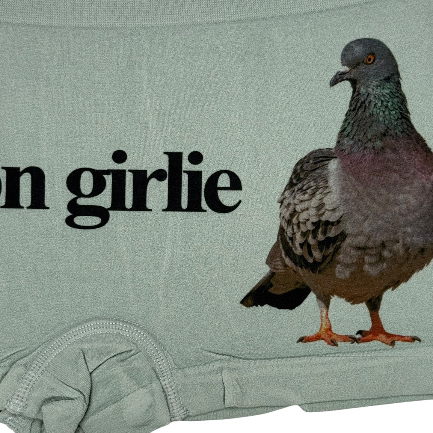 PIGEON GIRLIE GREEN BOYSHORT UNDIES - XL