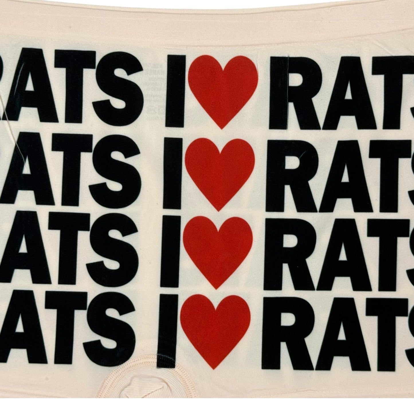 I LOVE RATS PEACH BOYSHORT UNDIES - 2XL