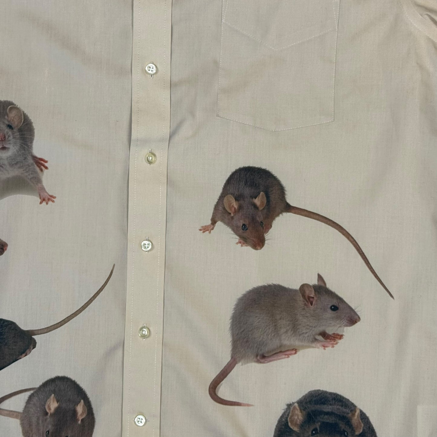 SUPER COOL RAT TAN WHITE BUTTON UP - MENS XL