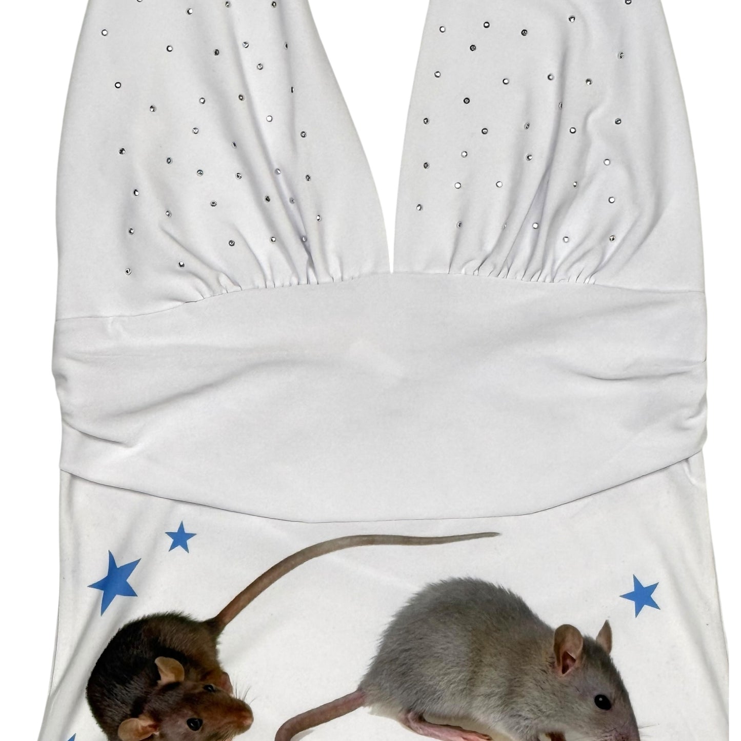 CHERRY RAT SPARKLE WHITE HALTER - M