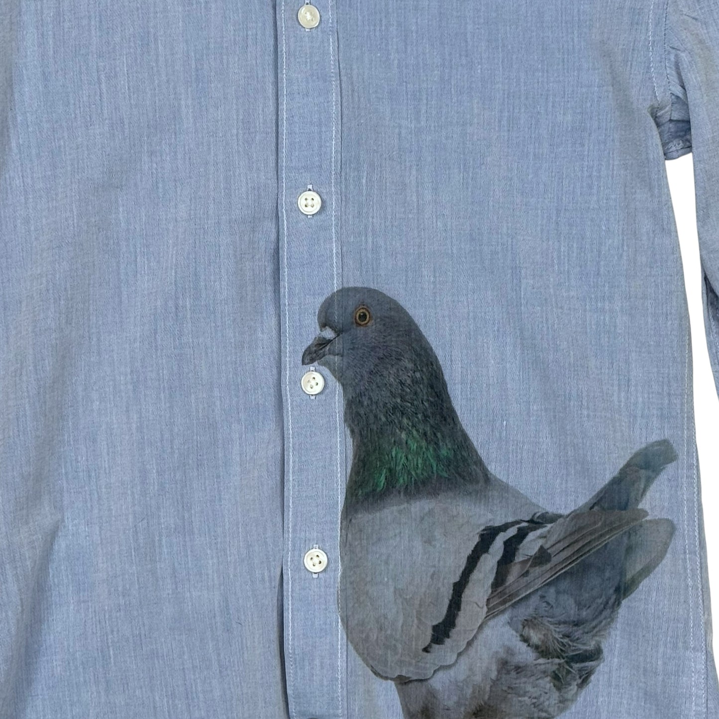 SASSY PIGEON BLUE BUTTON UP - XS