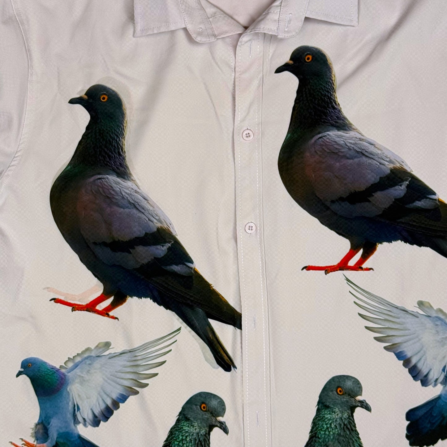PIGEON FRIENDS LILAC BUTTON UP - MENS XL