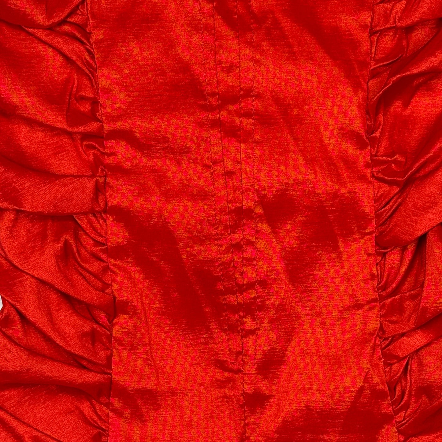 VINTAGE RED FAISCA RUCHED STRAPLESS TOP - S