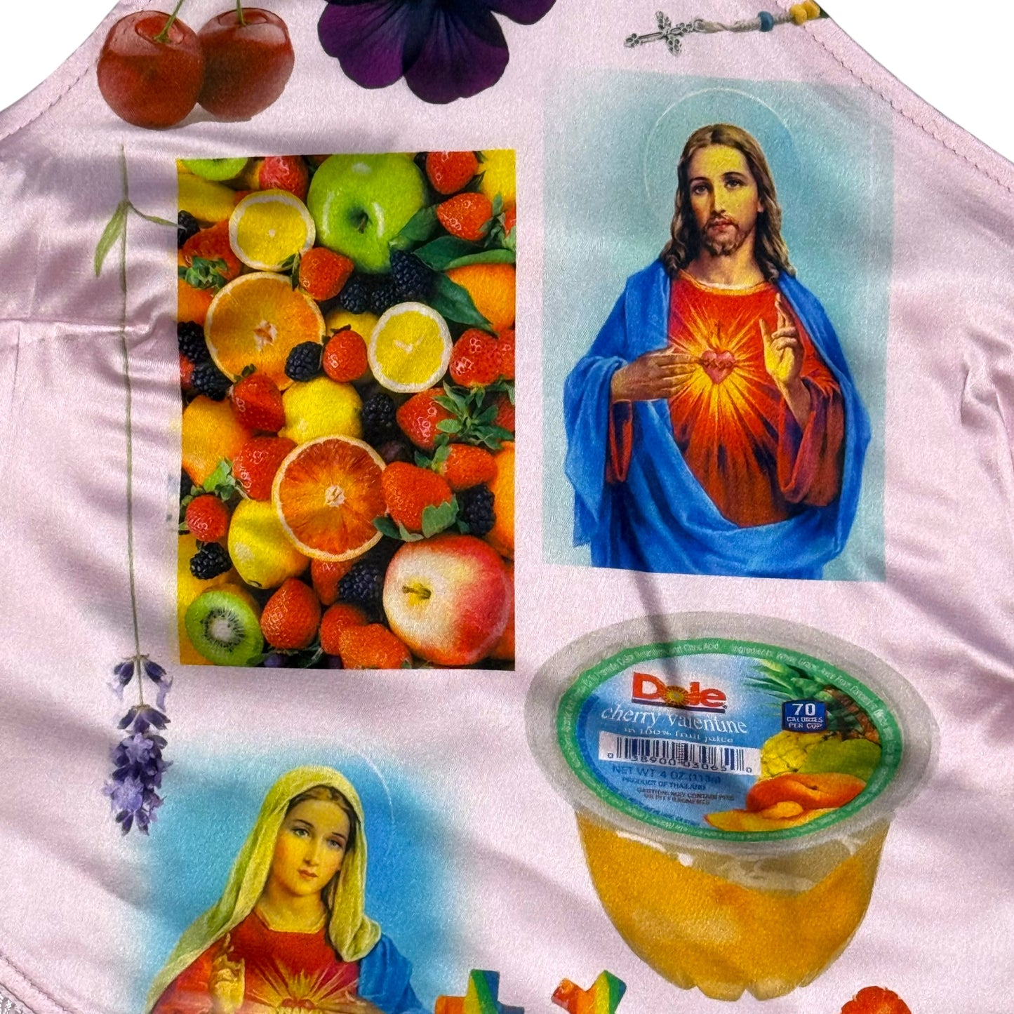 JESUS FRUIT SALAD PINK HALTER TOP - XS