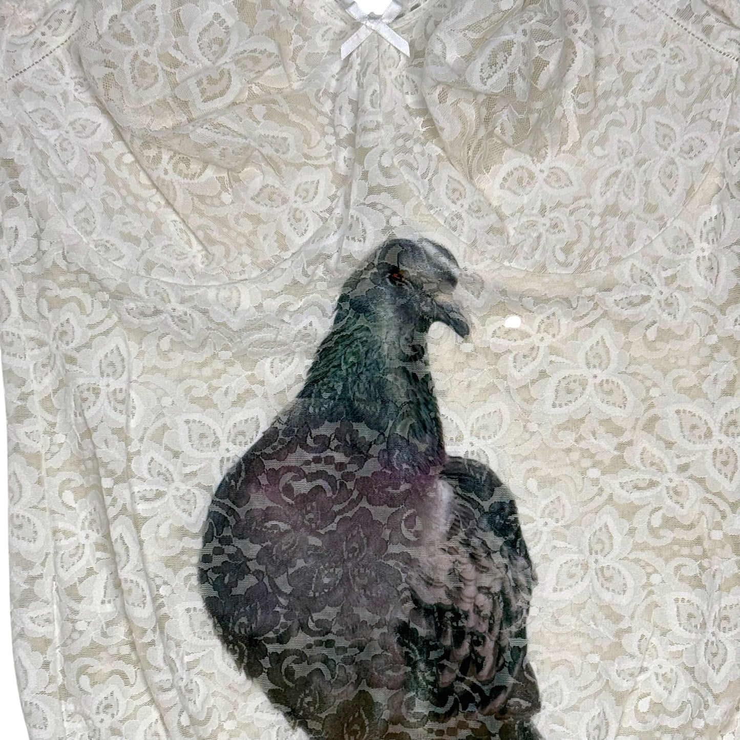 BIG PIGEON CREAM LACE BODYSUIT SAMPLE - L