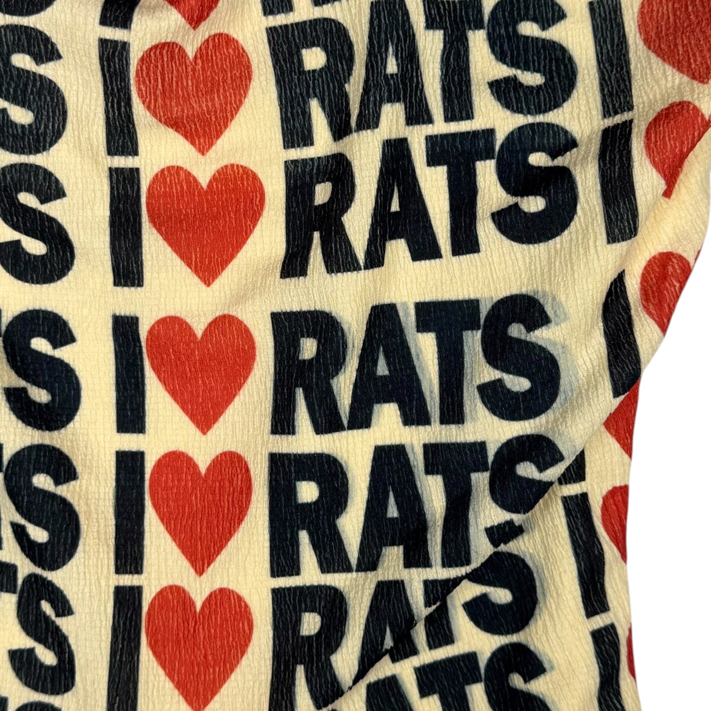I HEART RATS PALE YELLOW HALTER TOP - L/XL