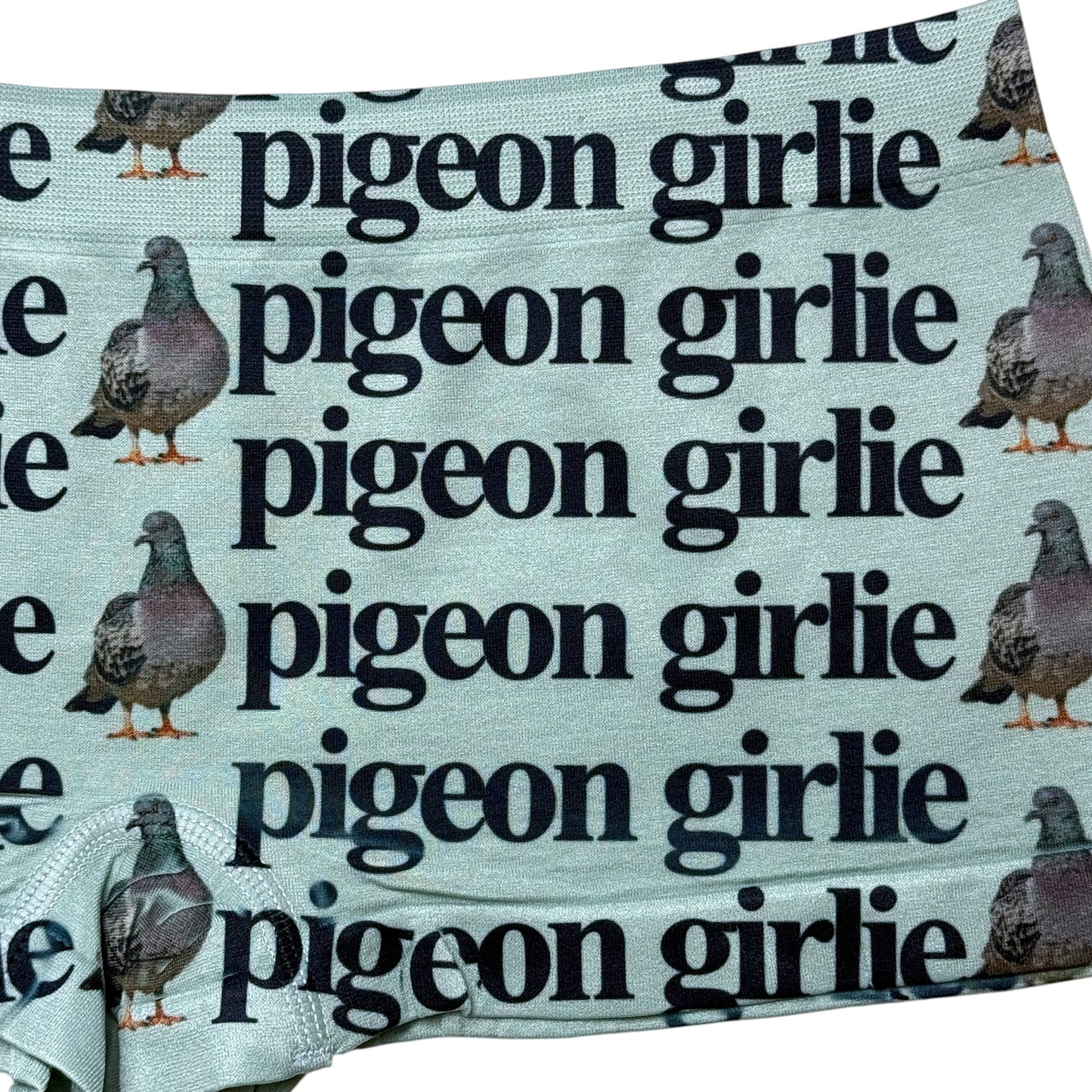 PIGEON GIRLIE SEAFOAM GREEN BOYSHORT UNDIES - M
