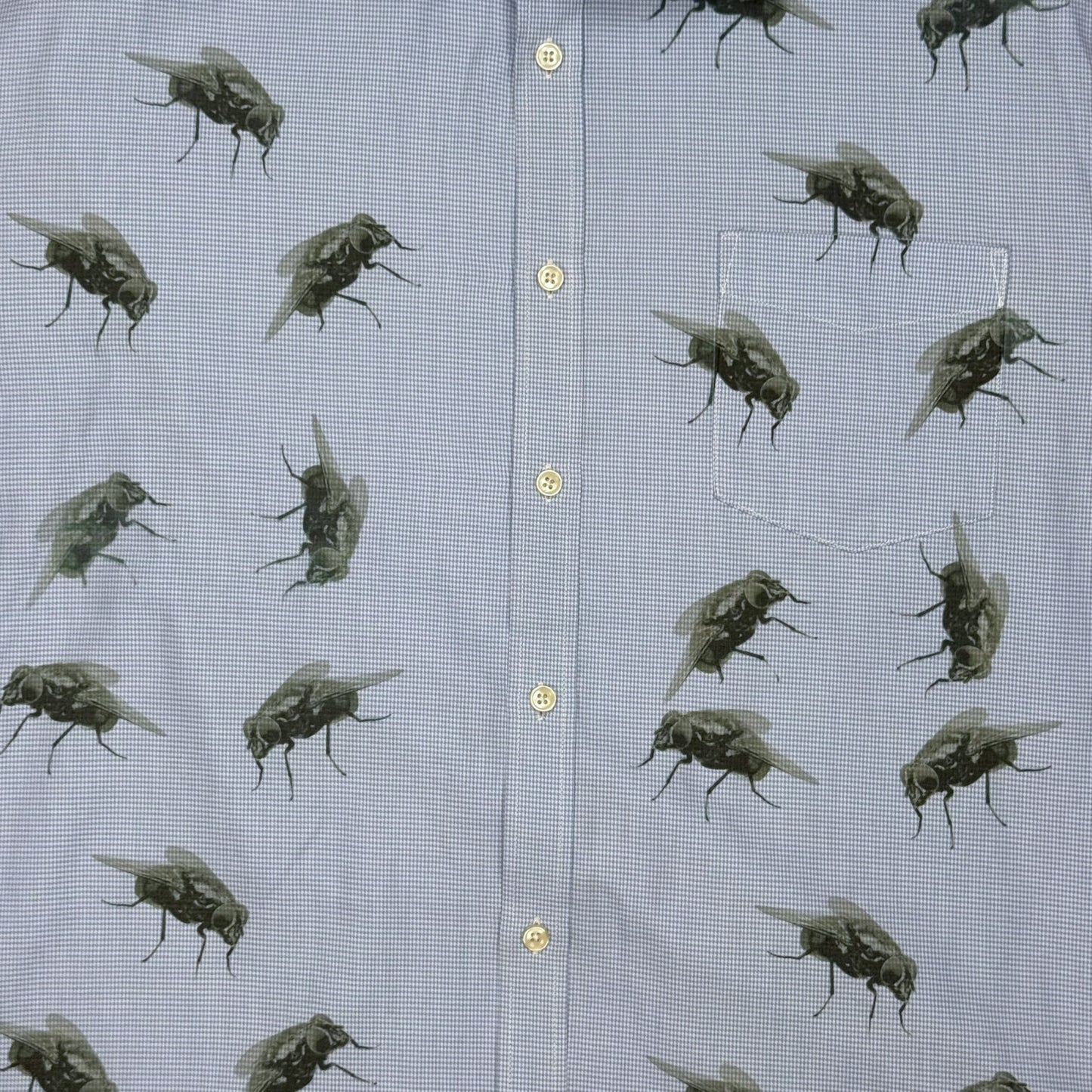 FLY BLUE BUTTON UP MEN'S SHIRT - 3XL