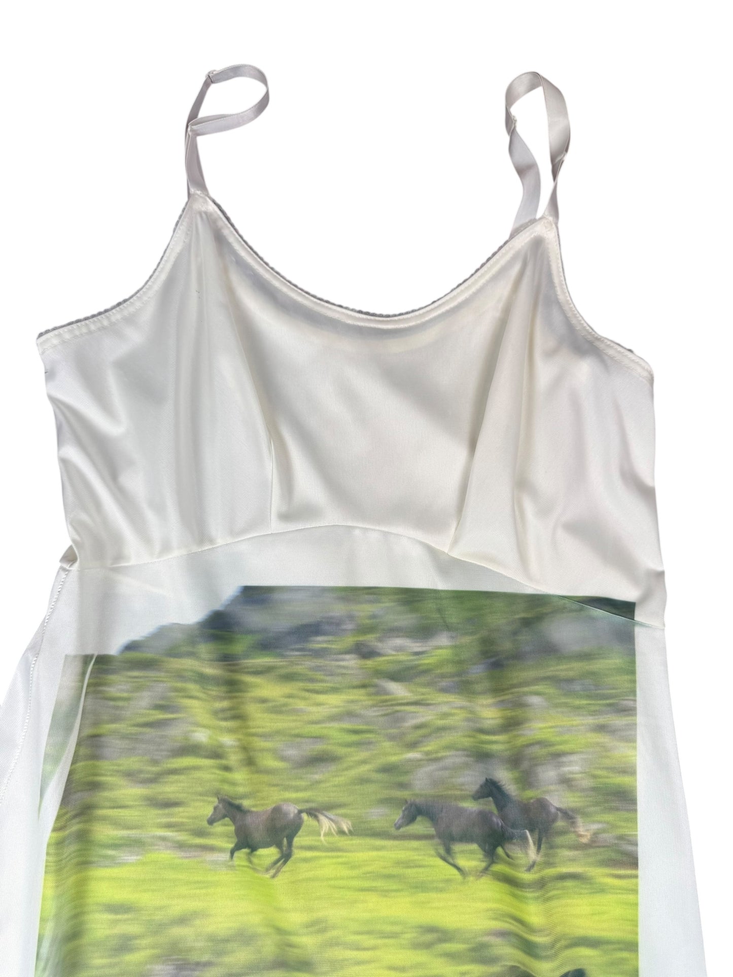 GOODBYE HORSES WHITE DRESS - S