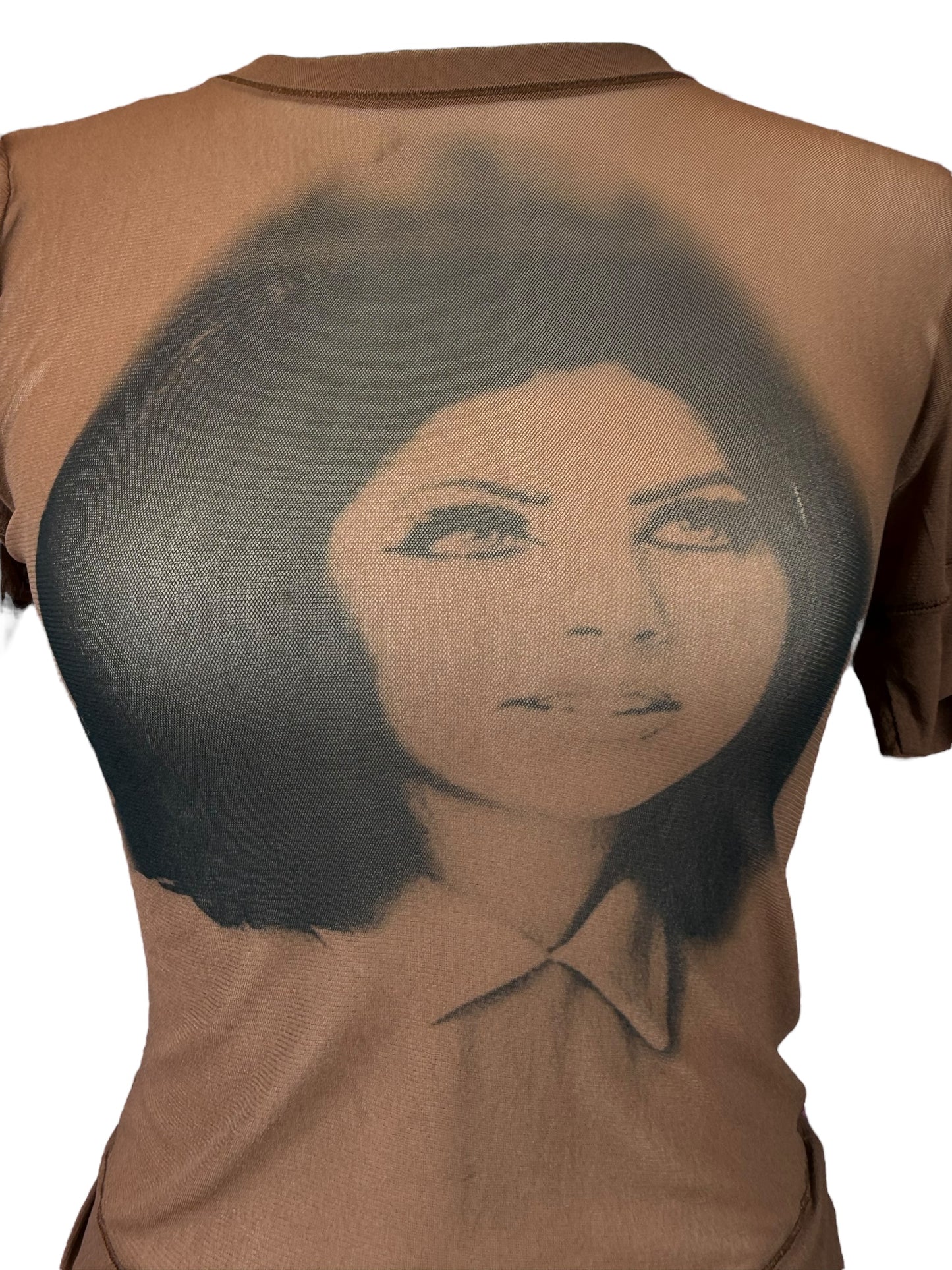 PRISCILLIA BROWN MESH TOP - S