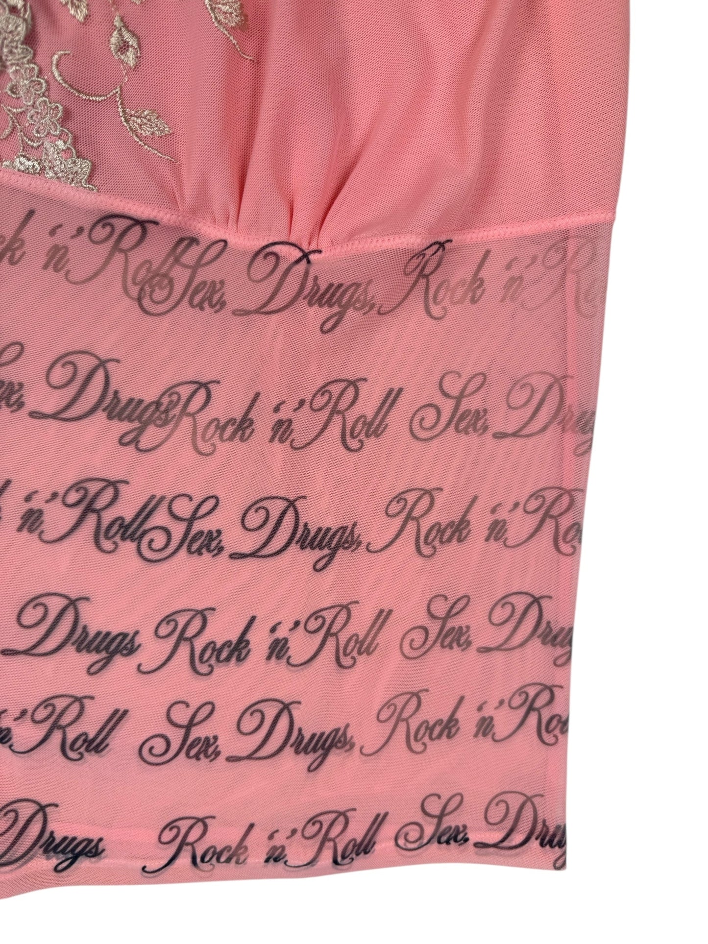 SEX DRUGS ROCK N ROLL PEACH TANK - 3X