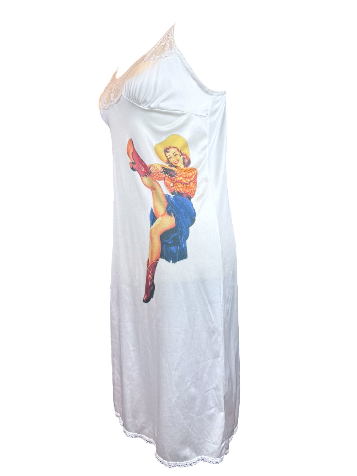 VINTAGE COWGIRL V2 WHITE DRESS - S/M