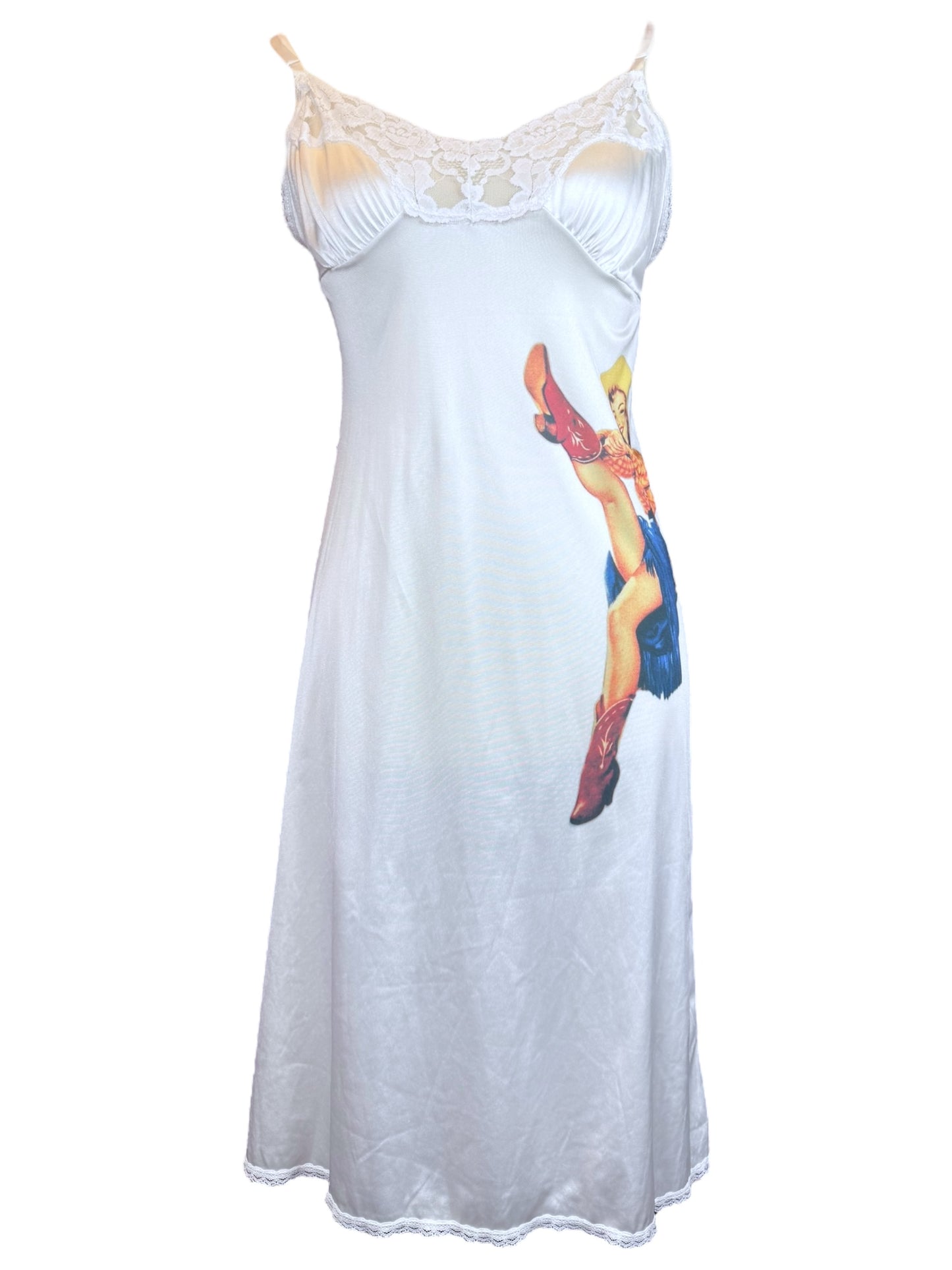 VINTAGE COWGIRL V2 WHITE DRESS - S/M