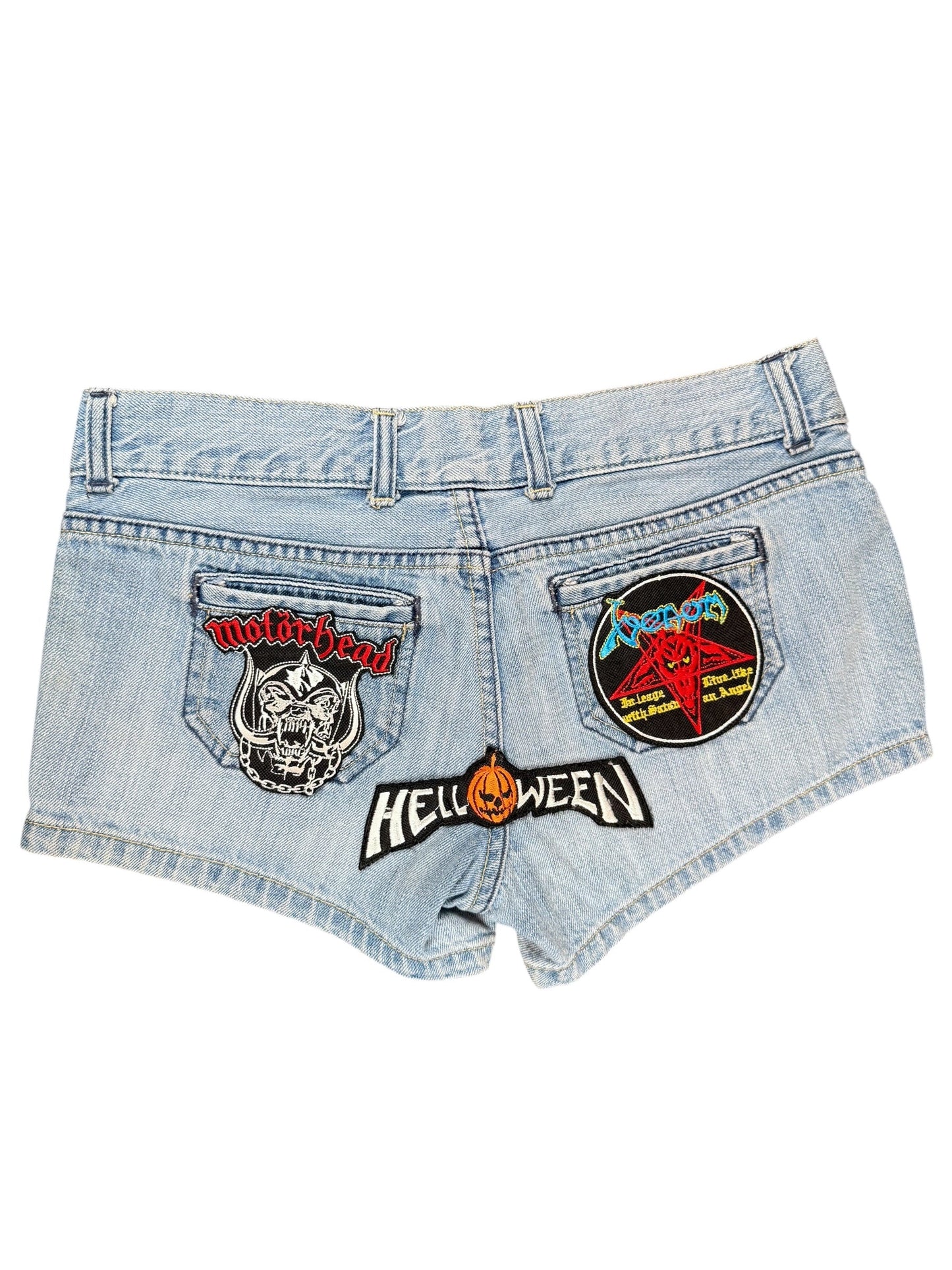 HELLOWEEN DENIM MINI SHORTS - XS/S