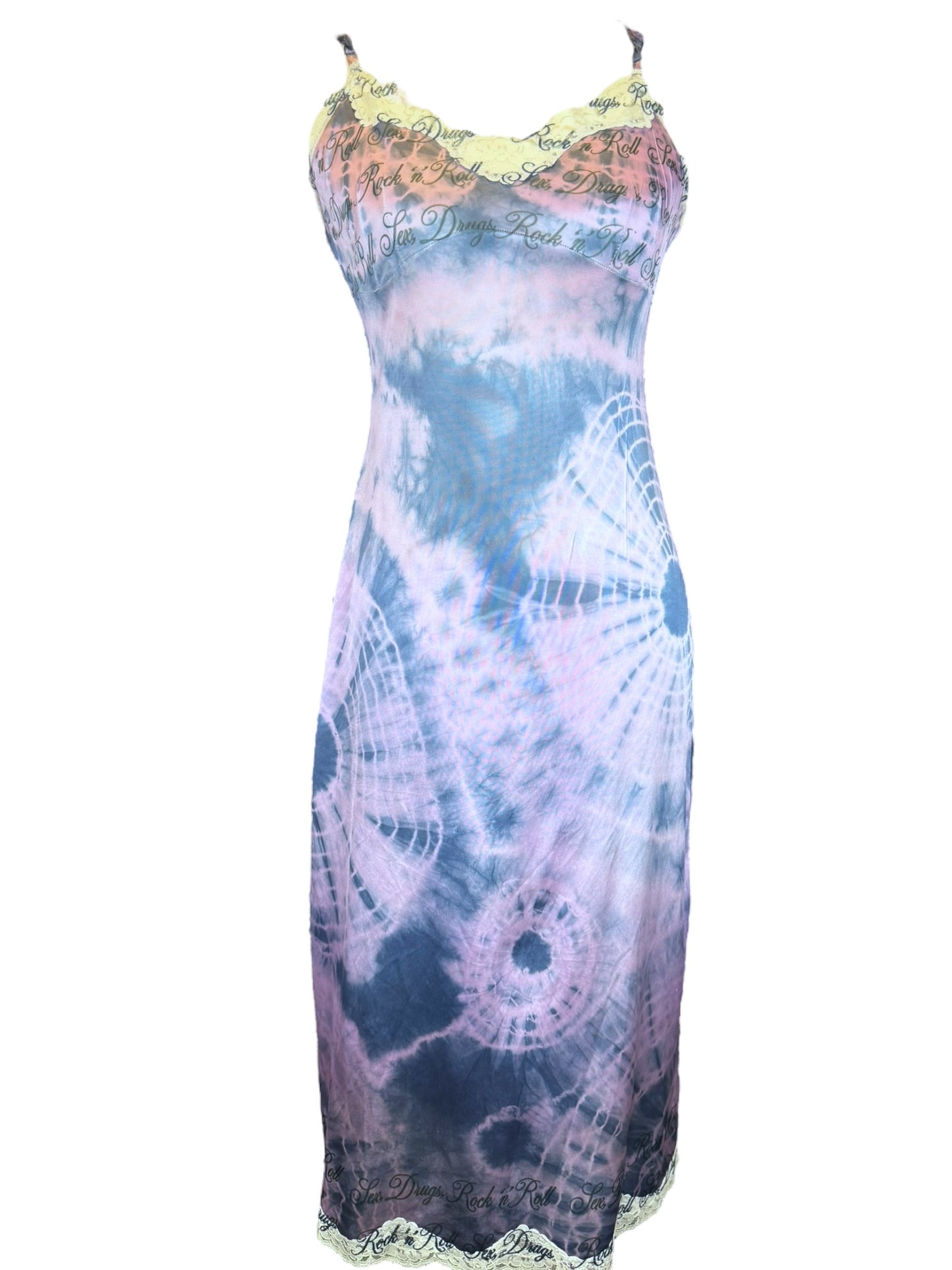 SEX DRUGS ROCK N ROLL PURPLE DRESS - M/L