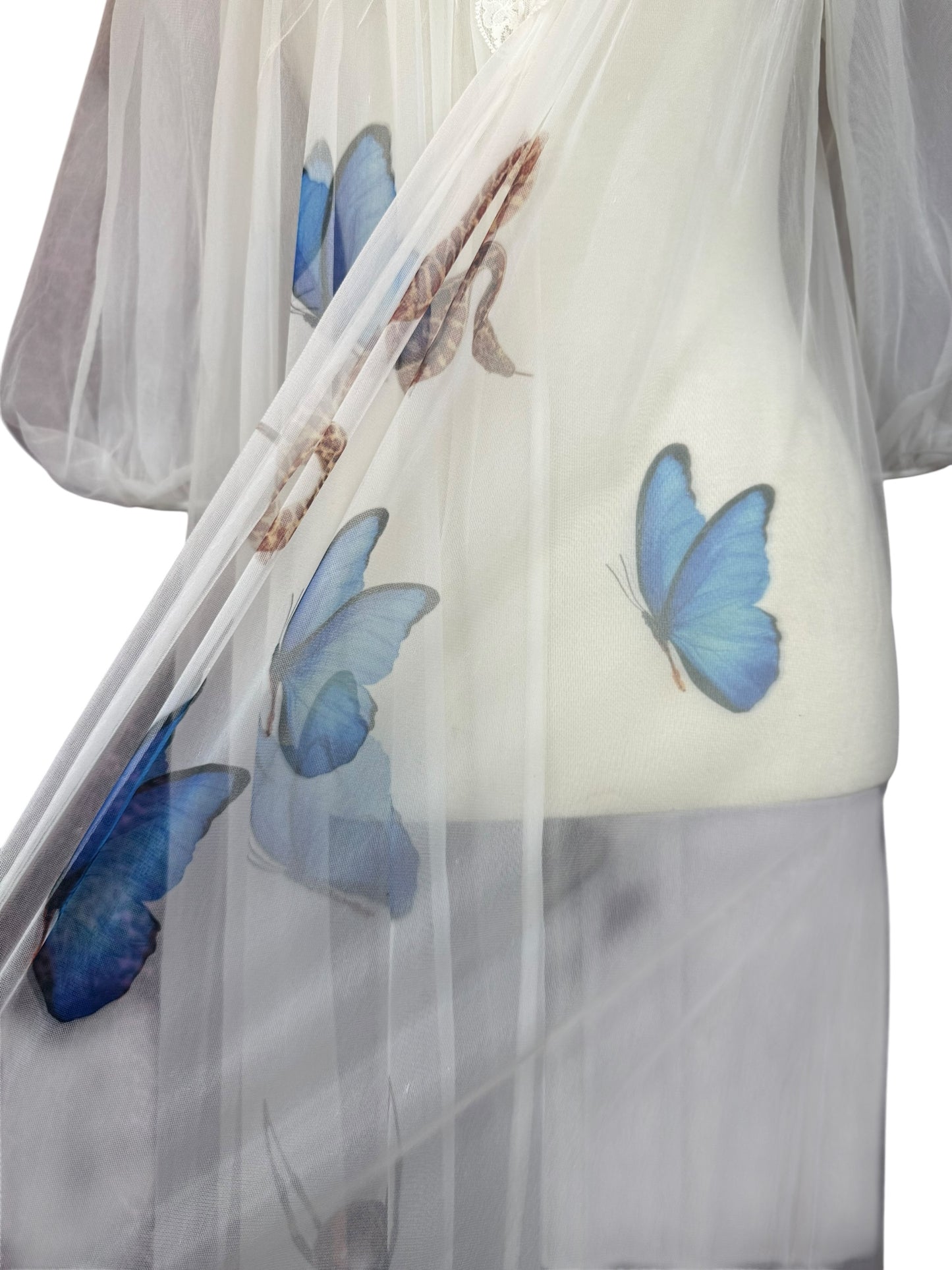BLUE BUTTERFLY NIGHTIE - M/L