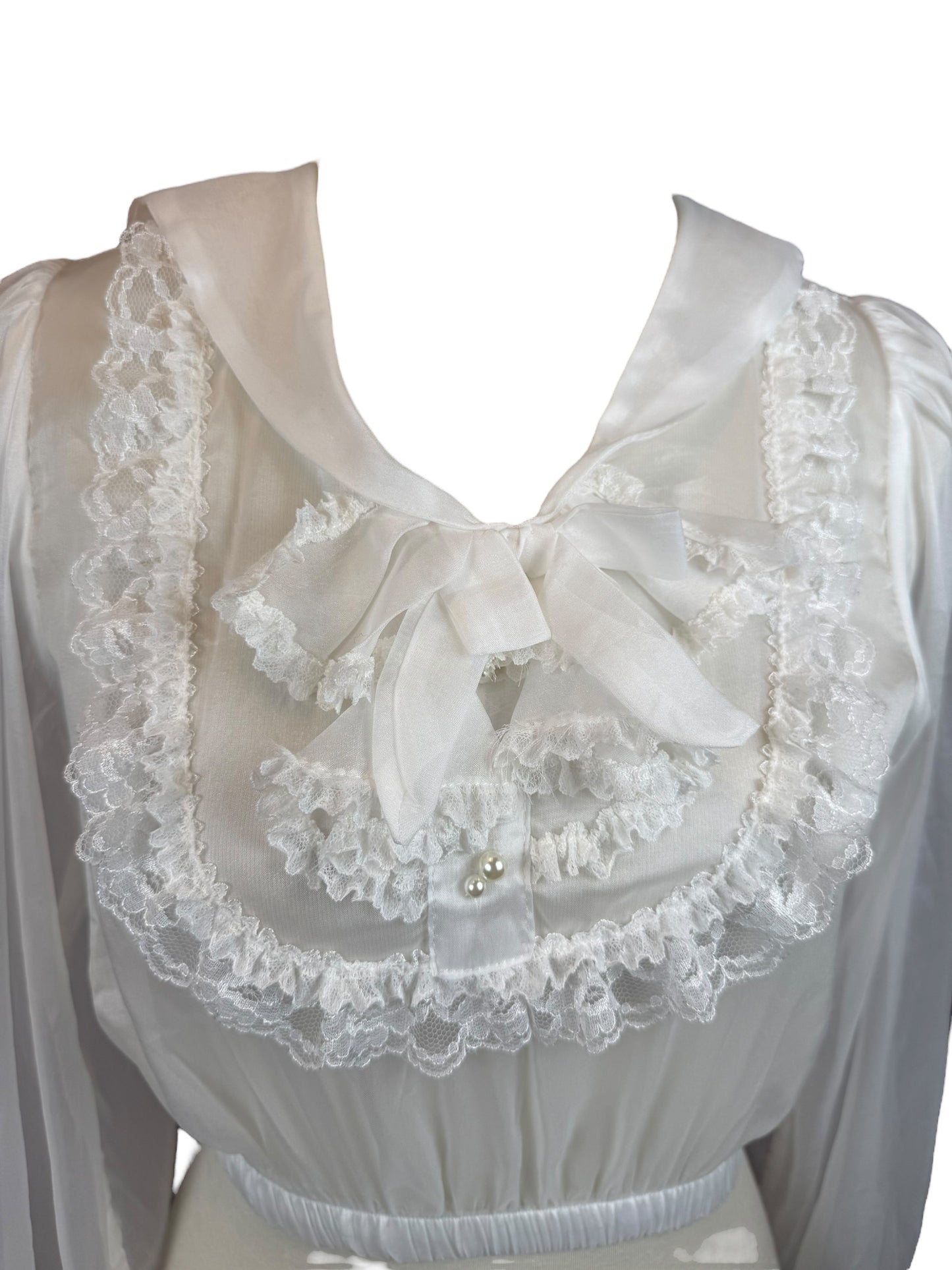 LOVE ME TENDER WHITE SAILOR BLOUSE - XS