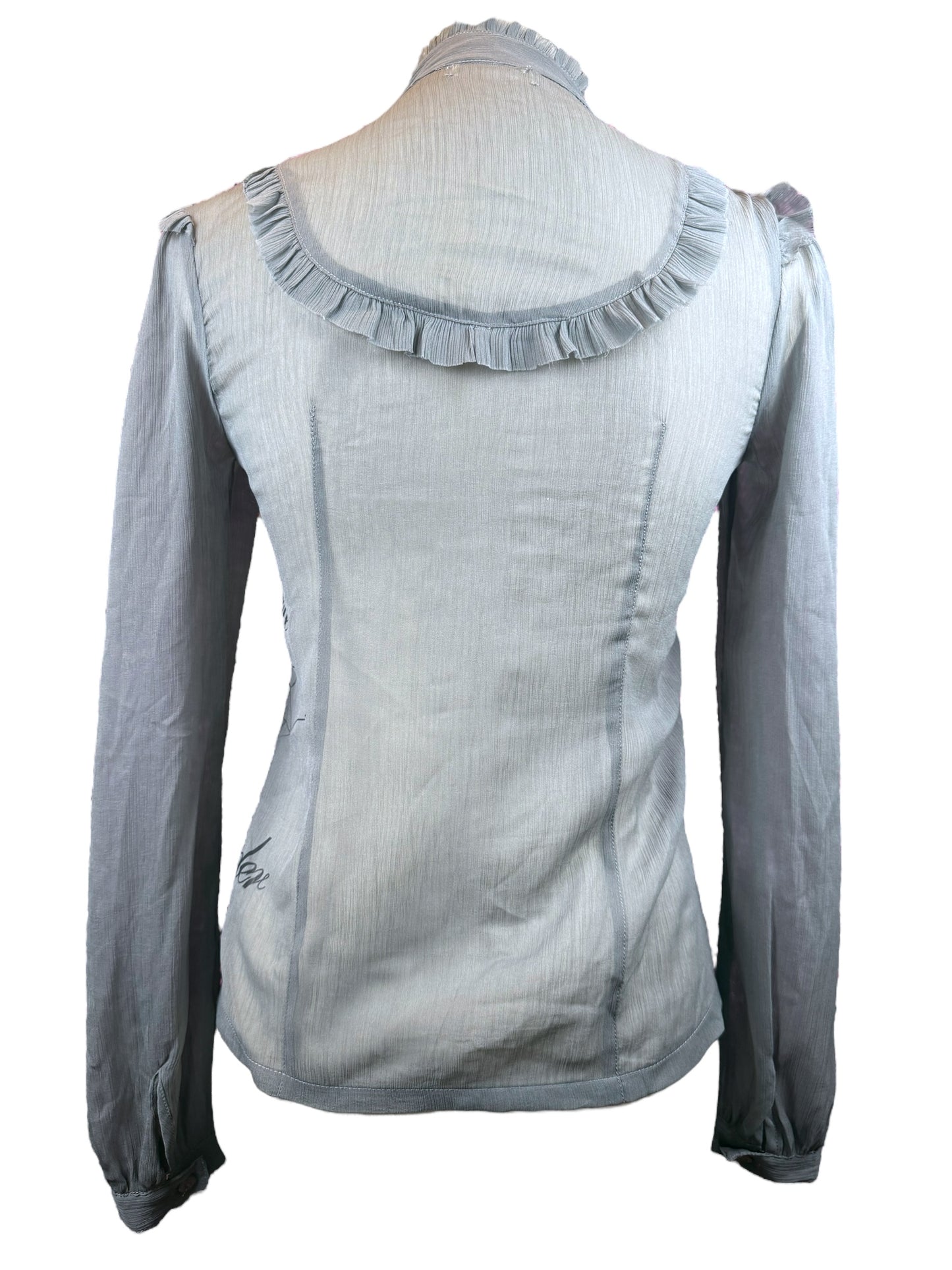 CORPORATE GOTH GRAY BLOUSE - S