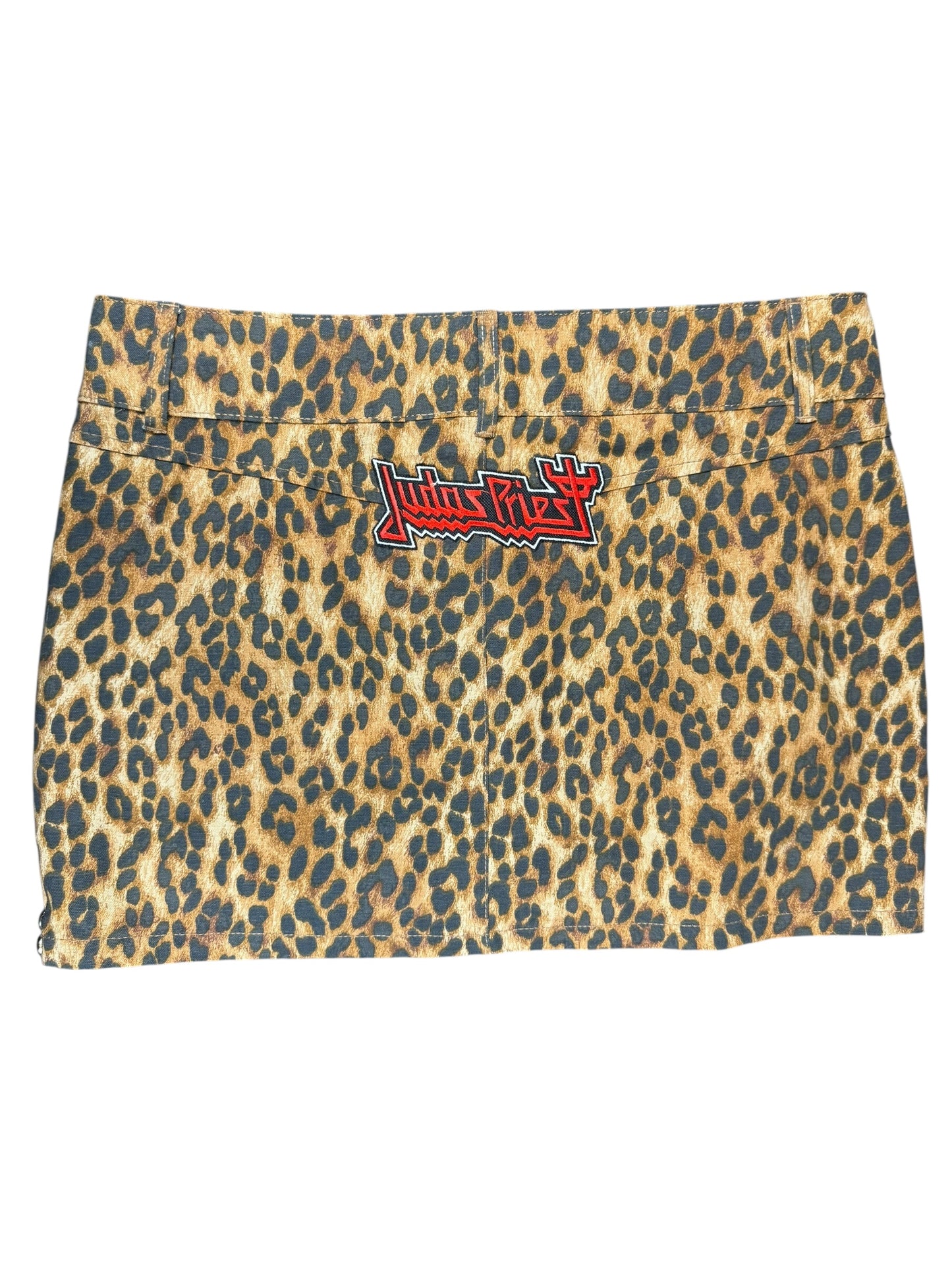 LEOPARD PATCHED MINI SKIRT - L