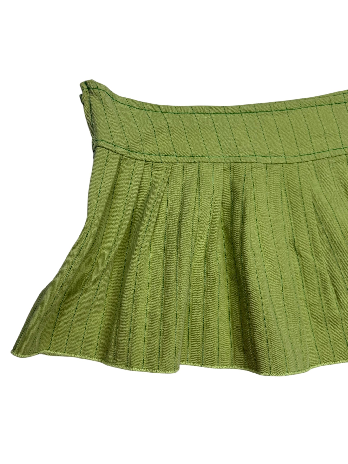 VINTAGE GREEN STRIPED MINI SKIRT - L