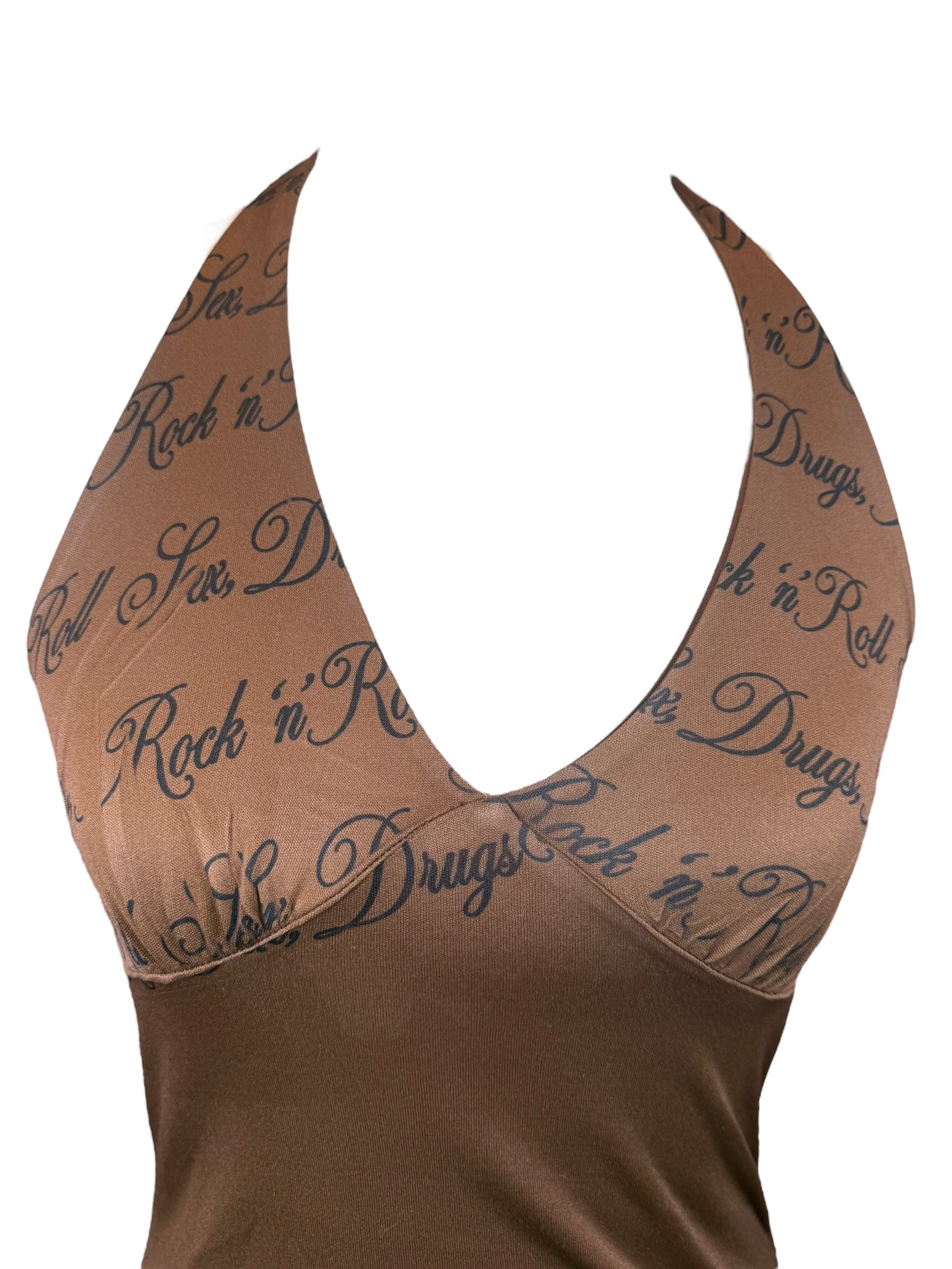 SEX DRUGS ROCK N ROLL BROWN TANK 2 - S/M