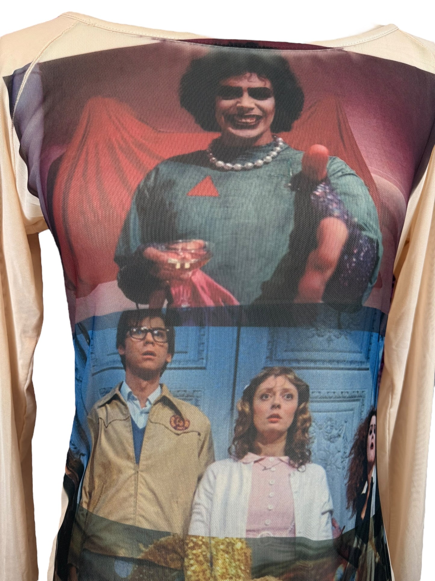 ROCKY HORROR TAN MESH TOP - L/XL/2X