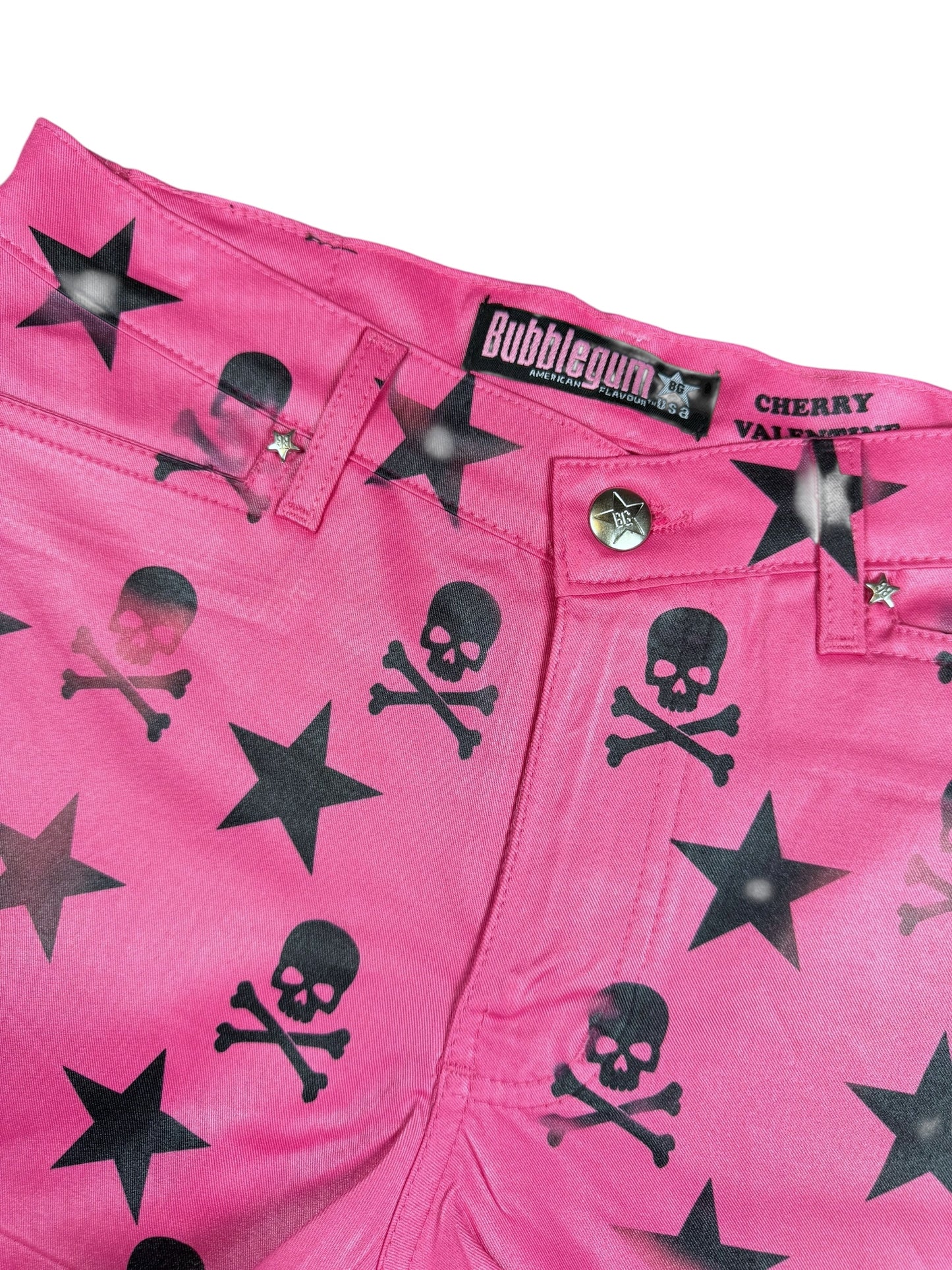 STARRY SKULLS PINK SHORTS - M