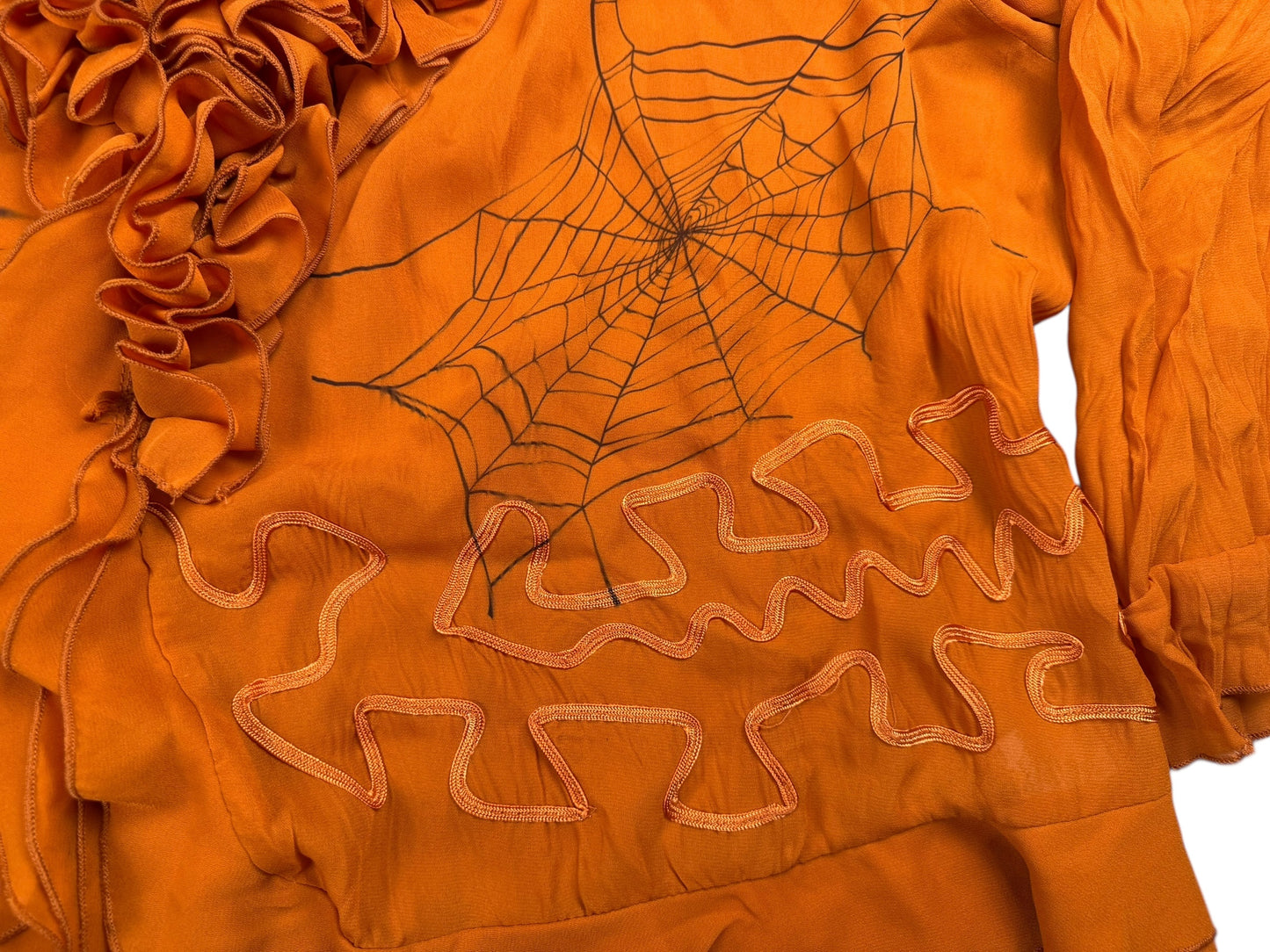 BLACK WIDOW ORANGE BLOUSE - 3X/4X