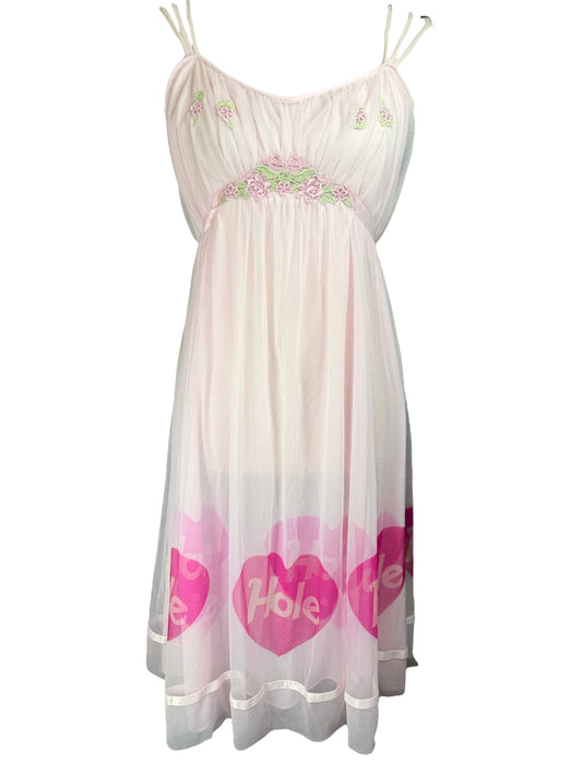 Hole Pink 60s Dress - XL