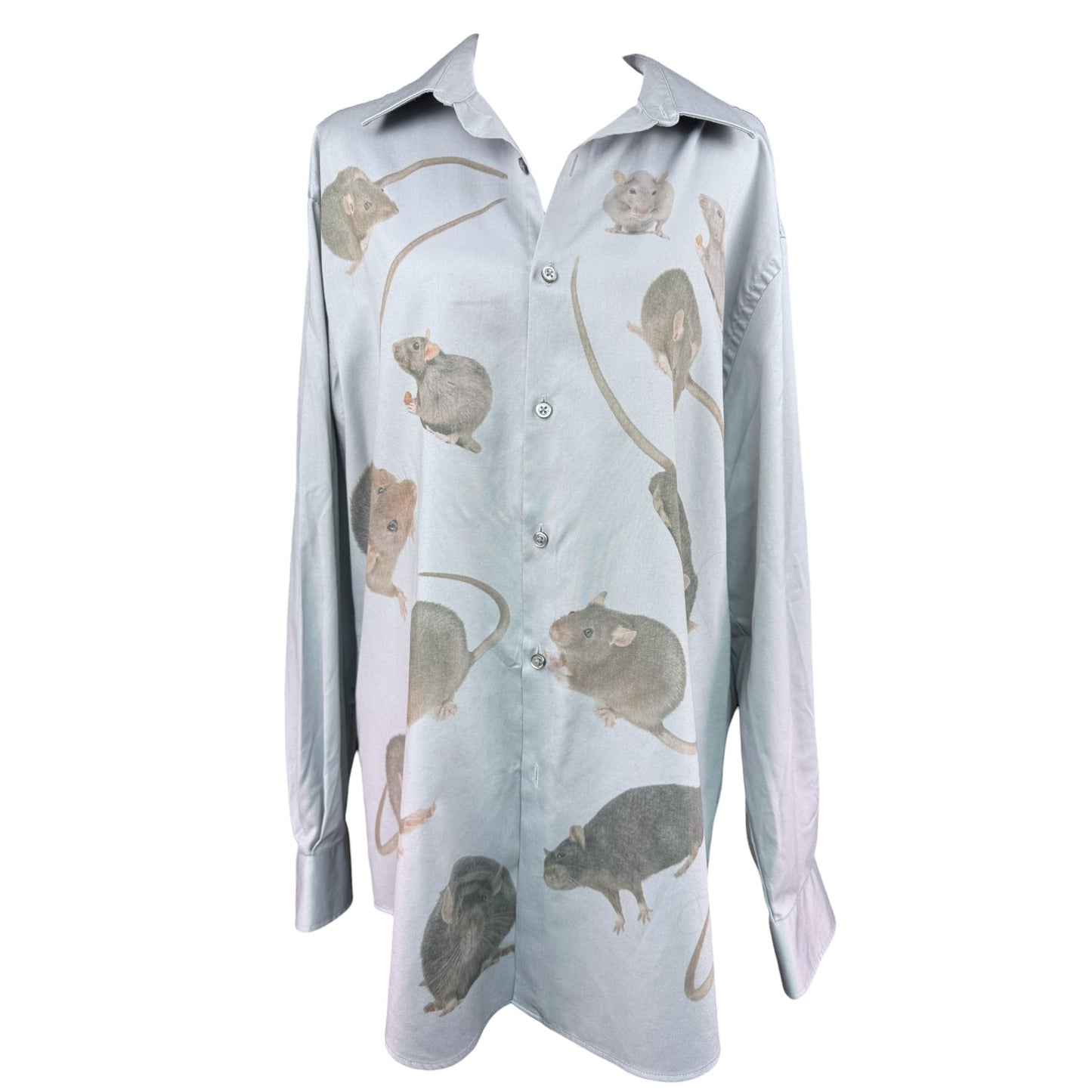 GRAY RAT BUTTON UP - XL