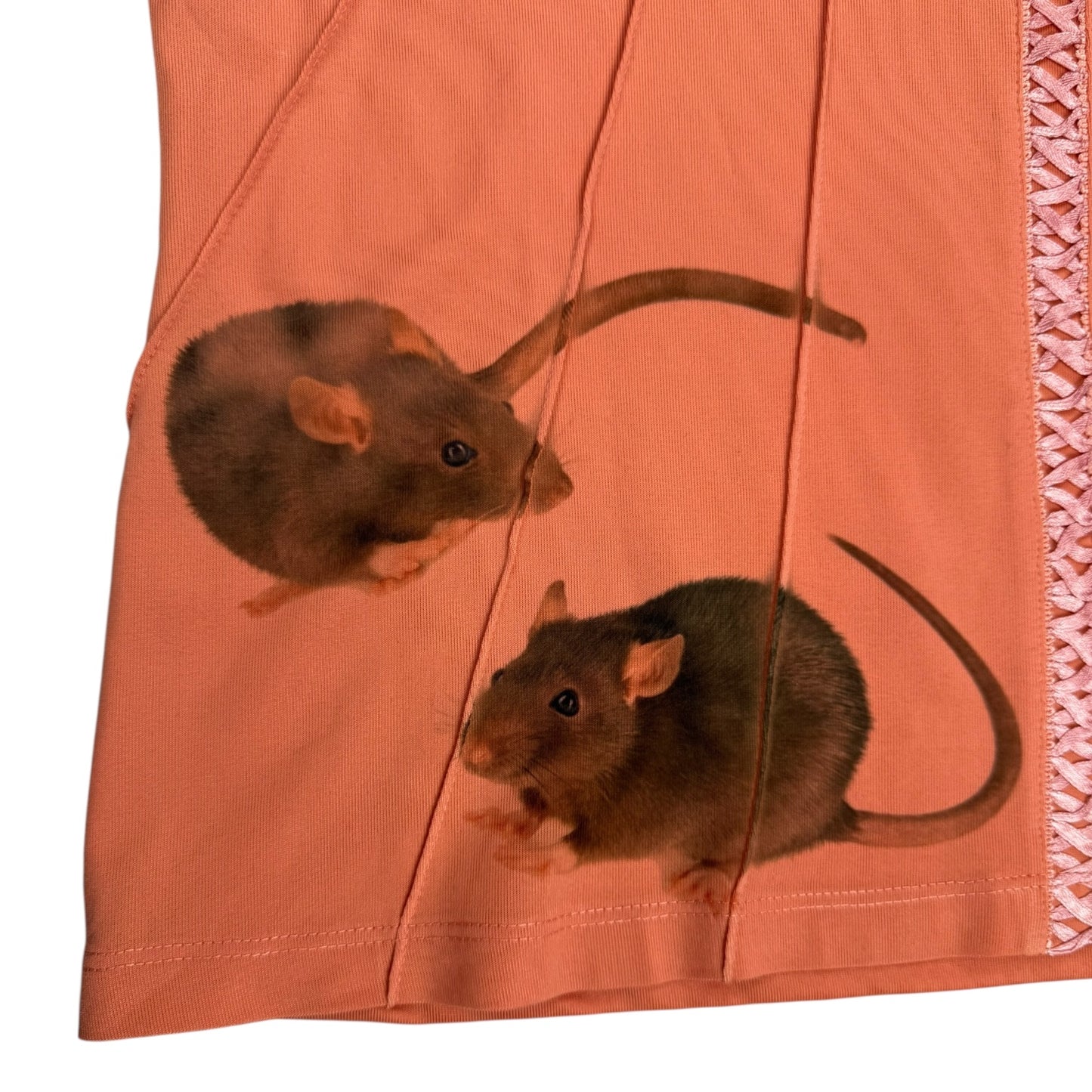 RAT Y2K LACE UP PEACH TANK TOP - XL