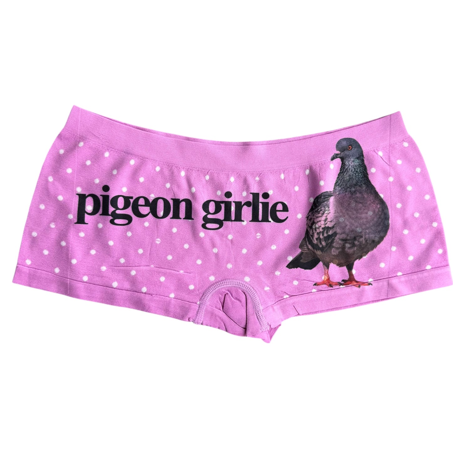 PIGEON GIRLIE PINK POLKA DOT BOY SHORT UNDIES - M