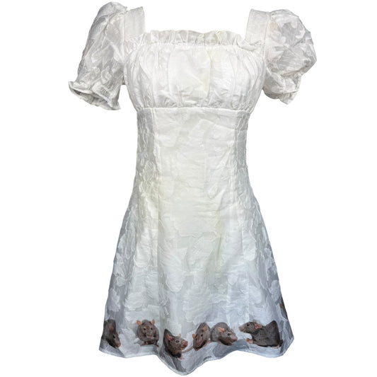 RATS BABYDOLL WHITE DRESS SAMPLE - S