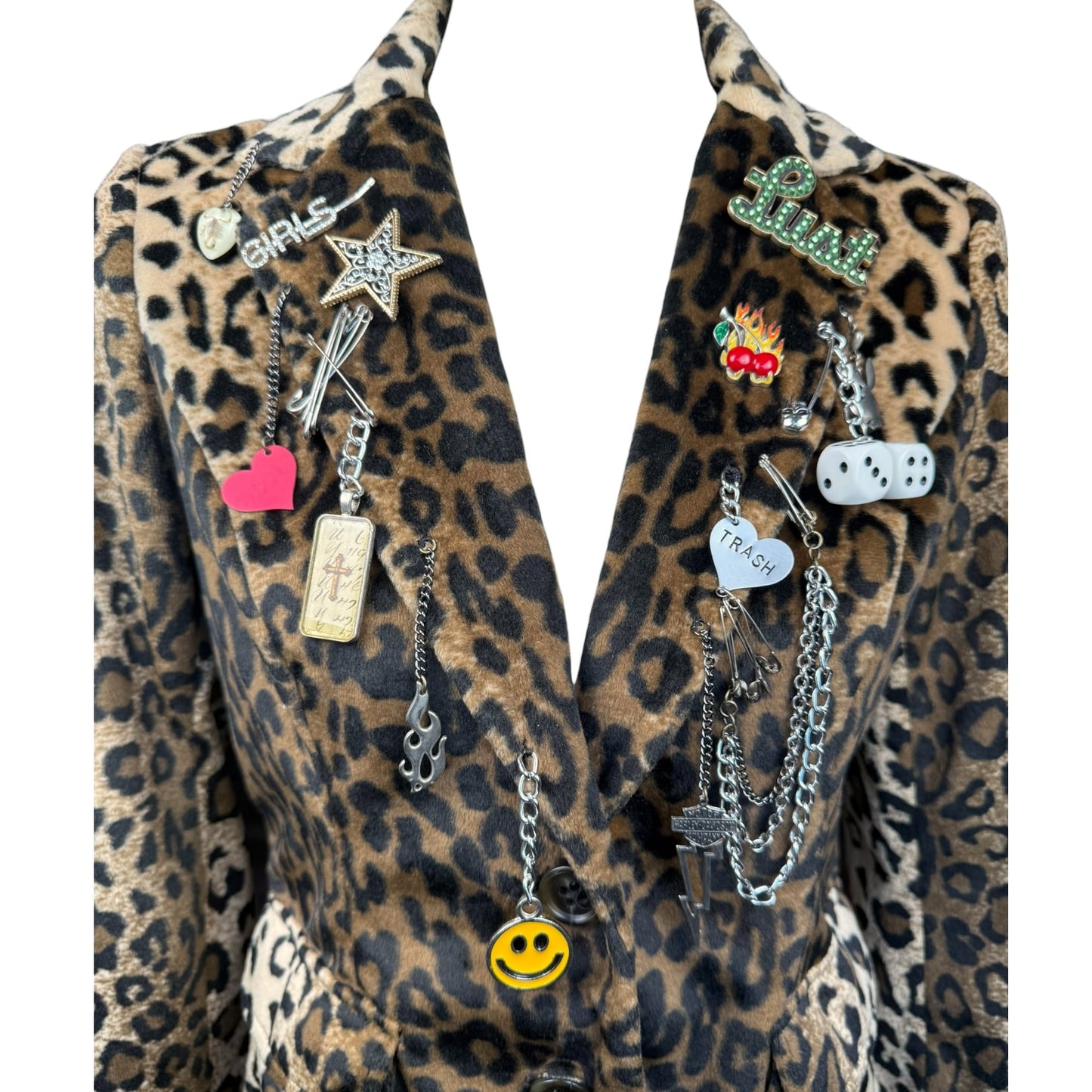 CHERRY LUST LEOPARD BLAZER JACKET - M