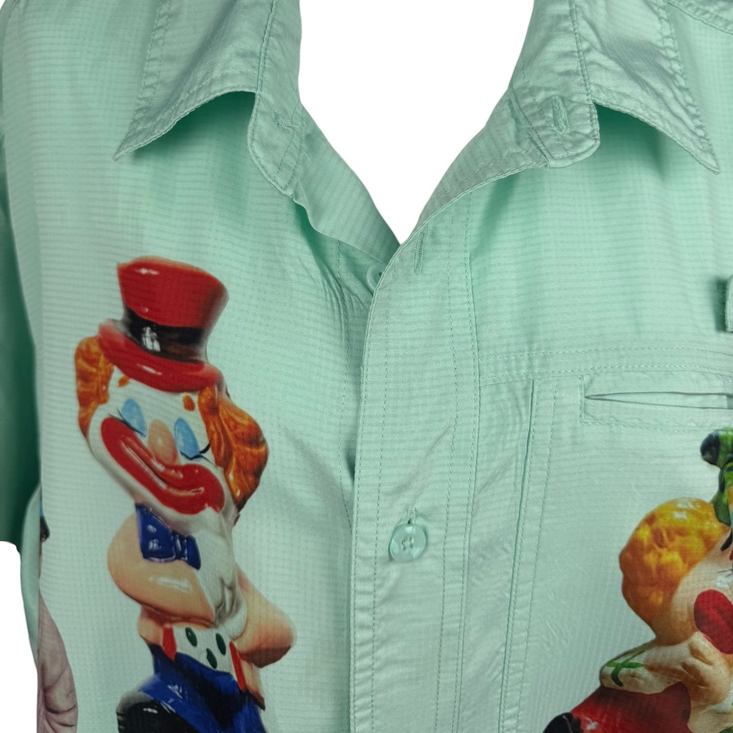 FUNNY SEAFOAM GREEN BUTTON UP - 2XL
