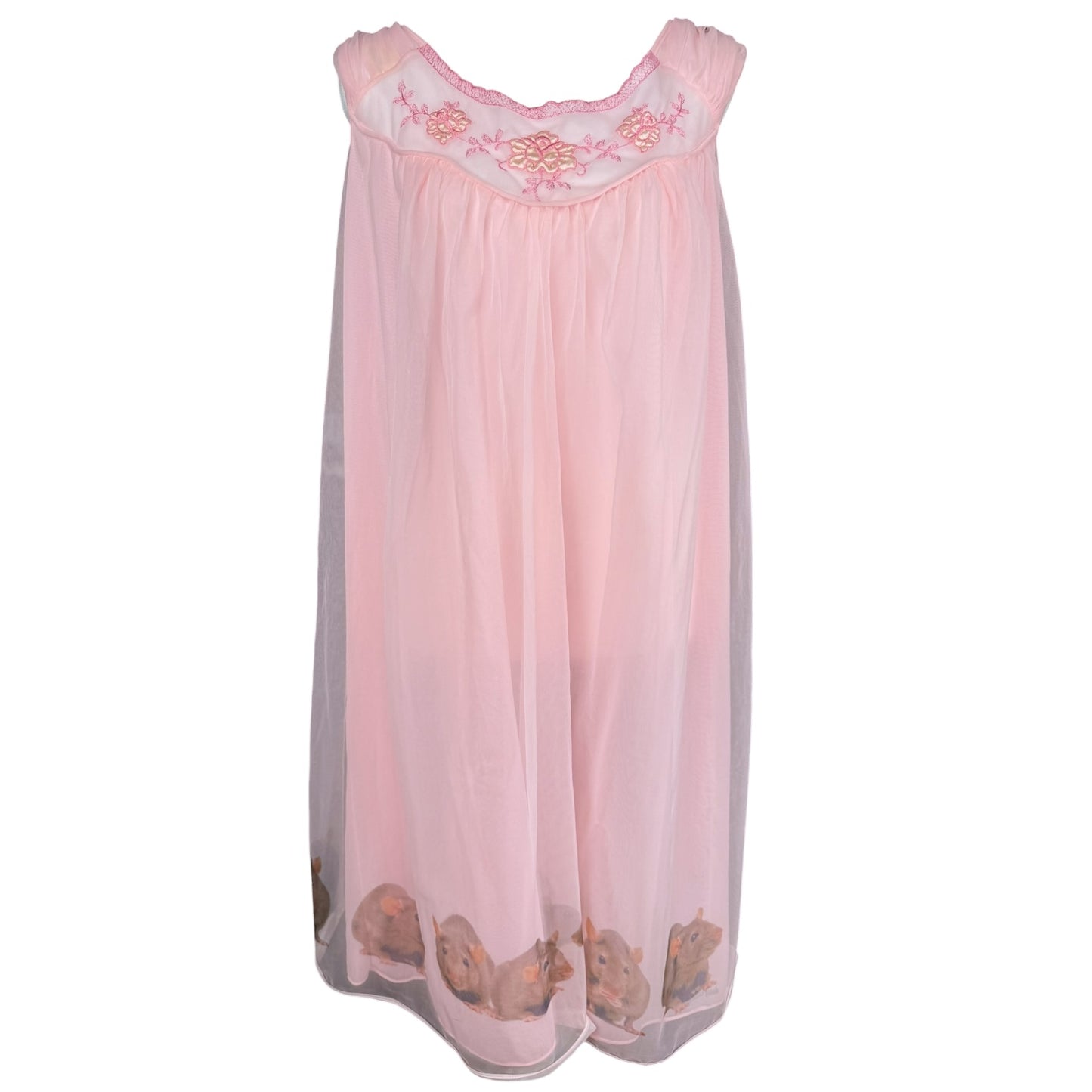 RAT PINK FLOWER NIGHTIE - L