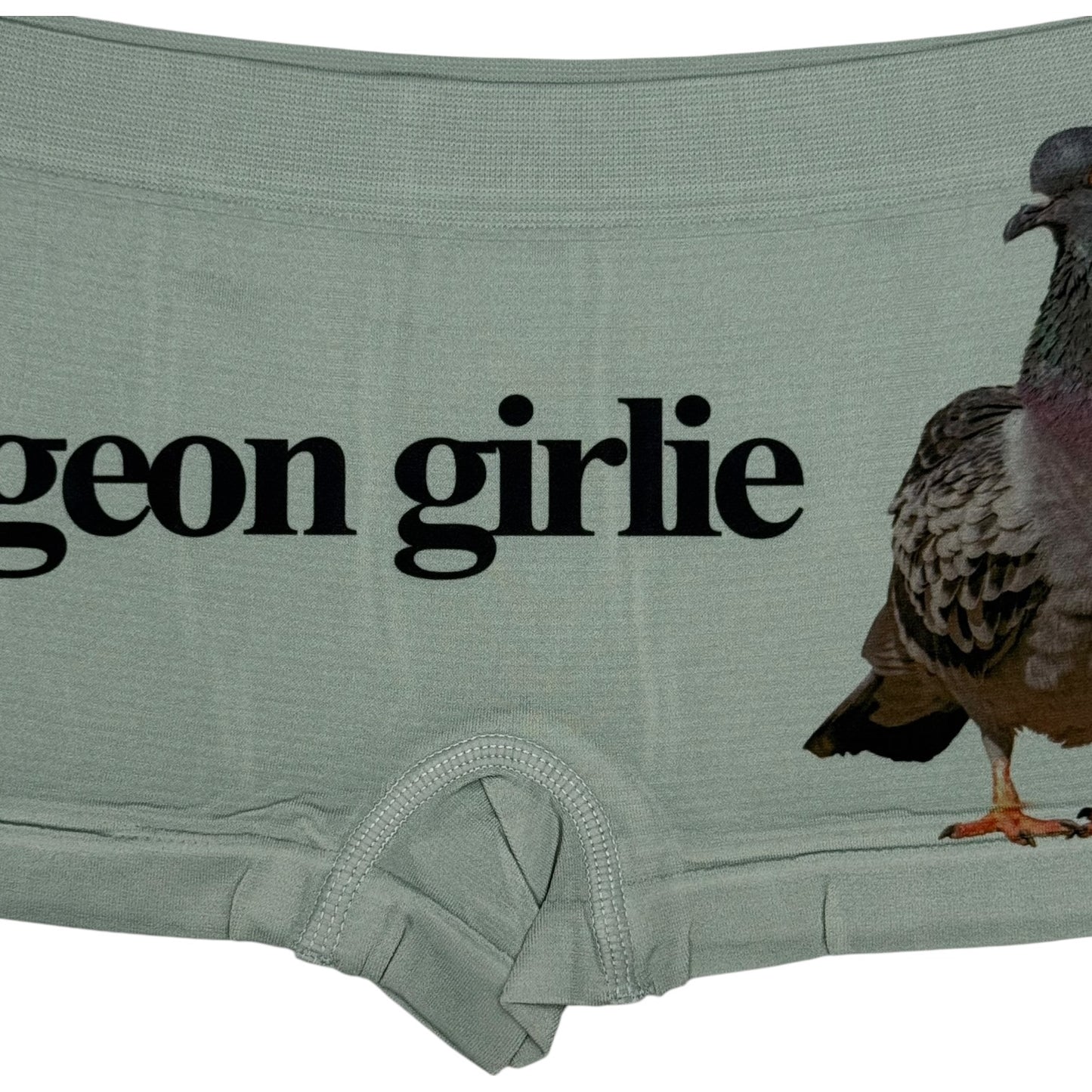 PIGEON GIRLIE GREEN BOYSHORT UNDIES - M