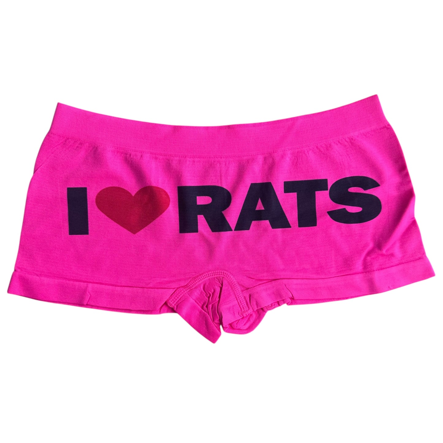 I LOVE RATS HOT PINK BOY SHORT UNDIES - M