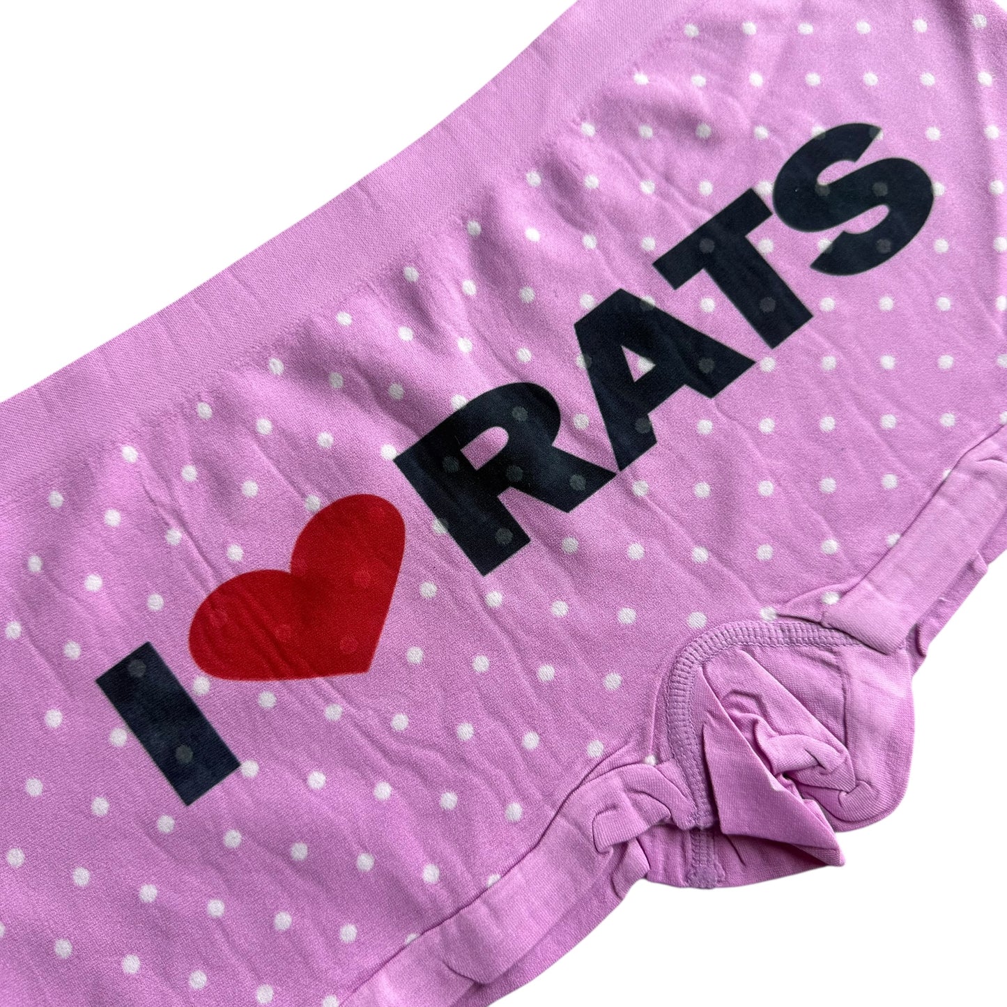 I LOVE RATS PINK WHITE POLKA DOT BOY SHORT UNDIES - XL